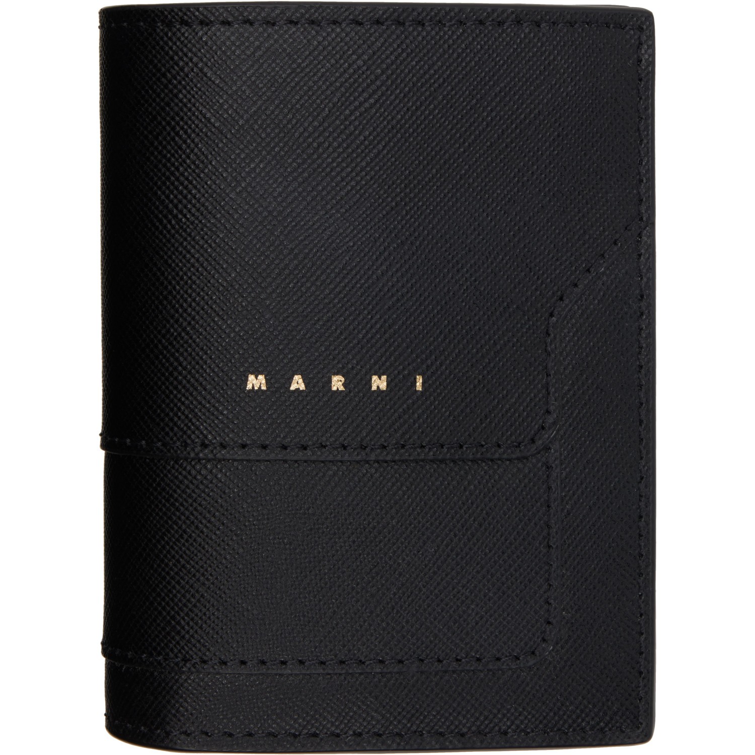 Marni Black Saffiano Leather Bi-Fold Wallet