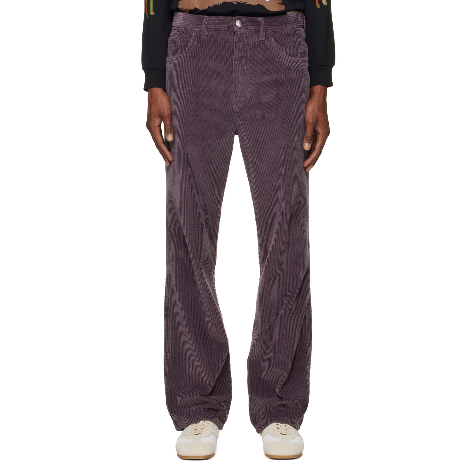 Marni Purple Corduroy Flared Trousers