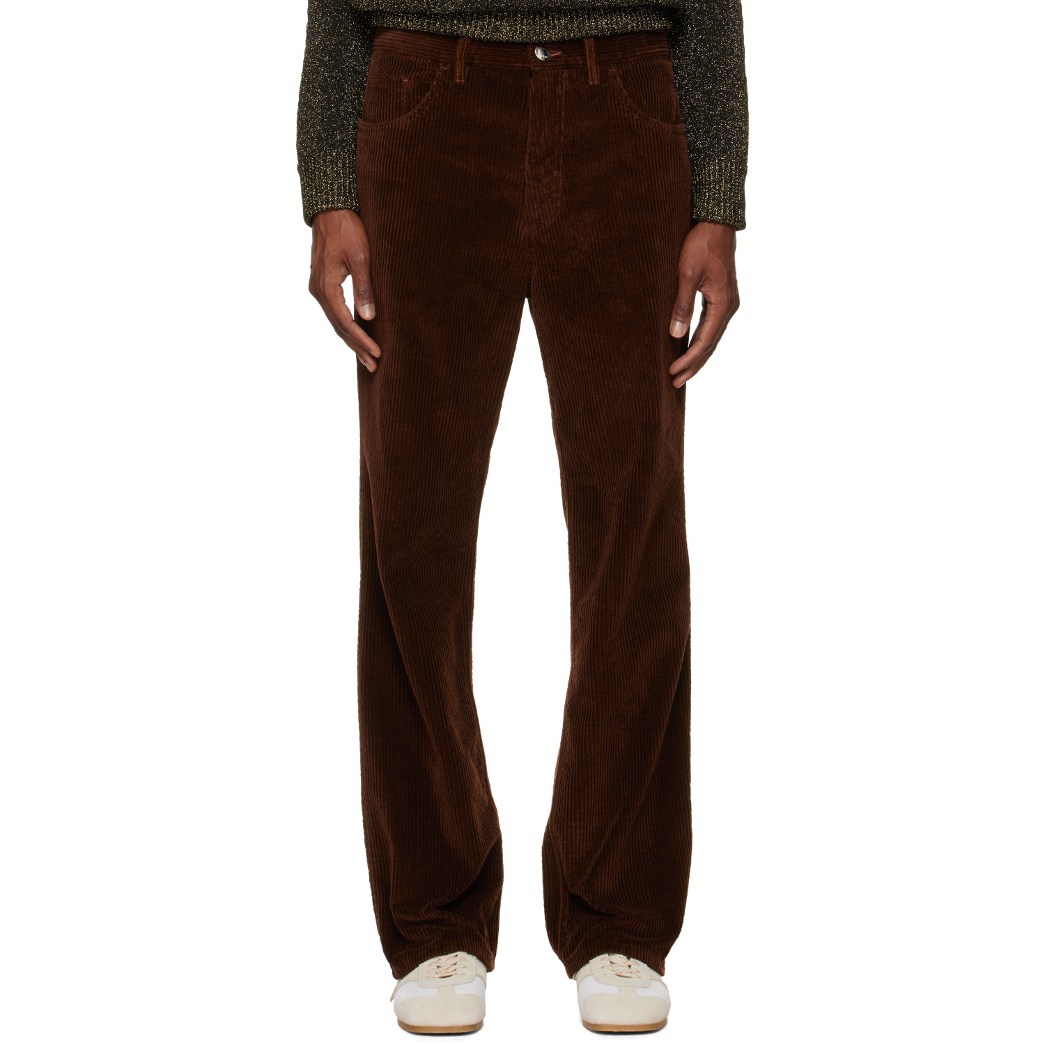 Marni Brown Corduroy Flared Trousers