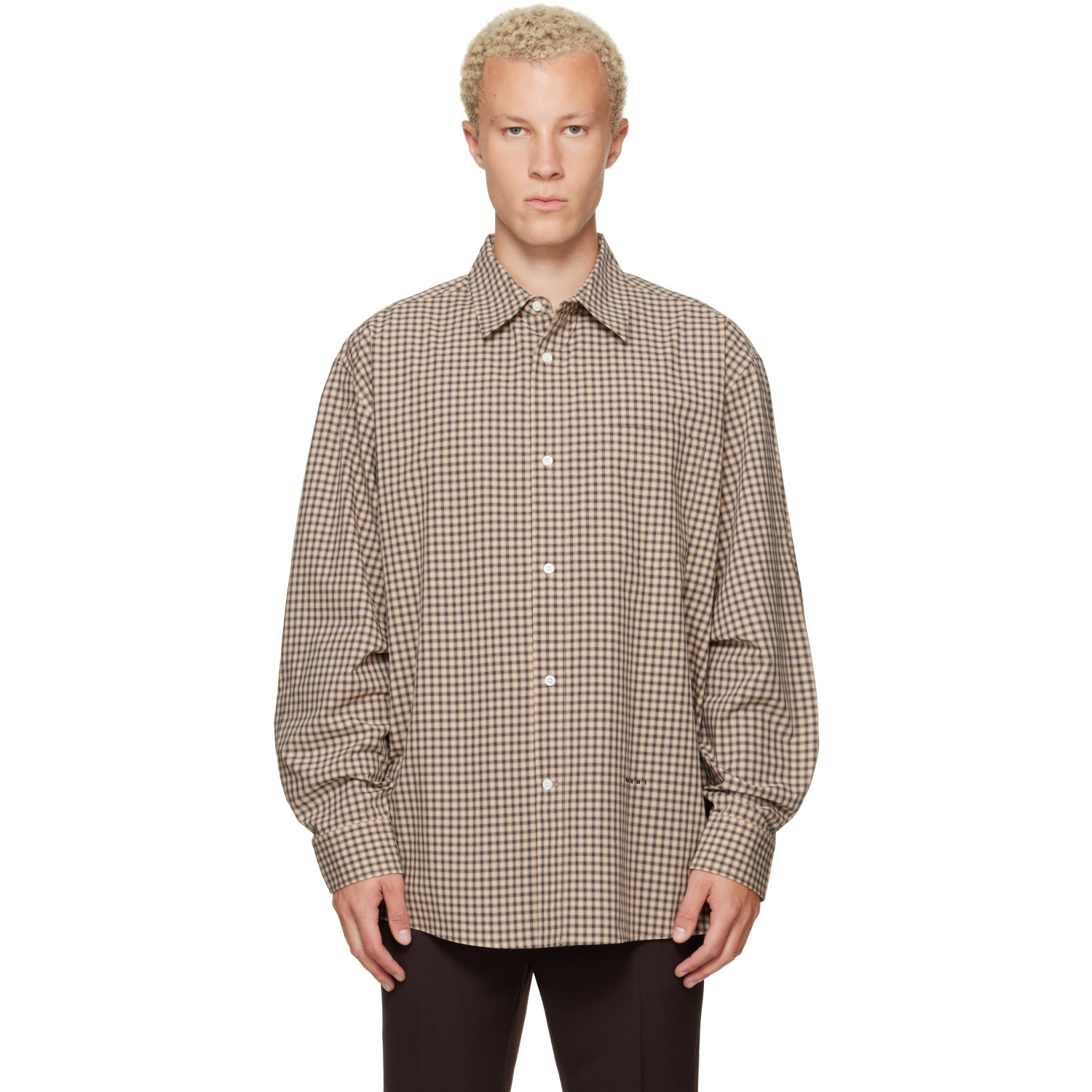 Marni Beige Micro-Check Shirt