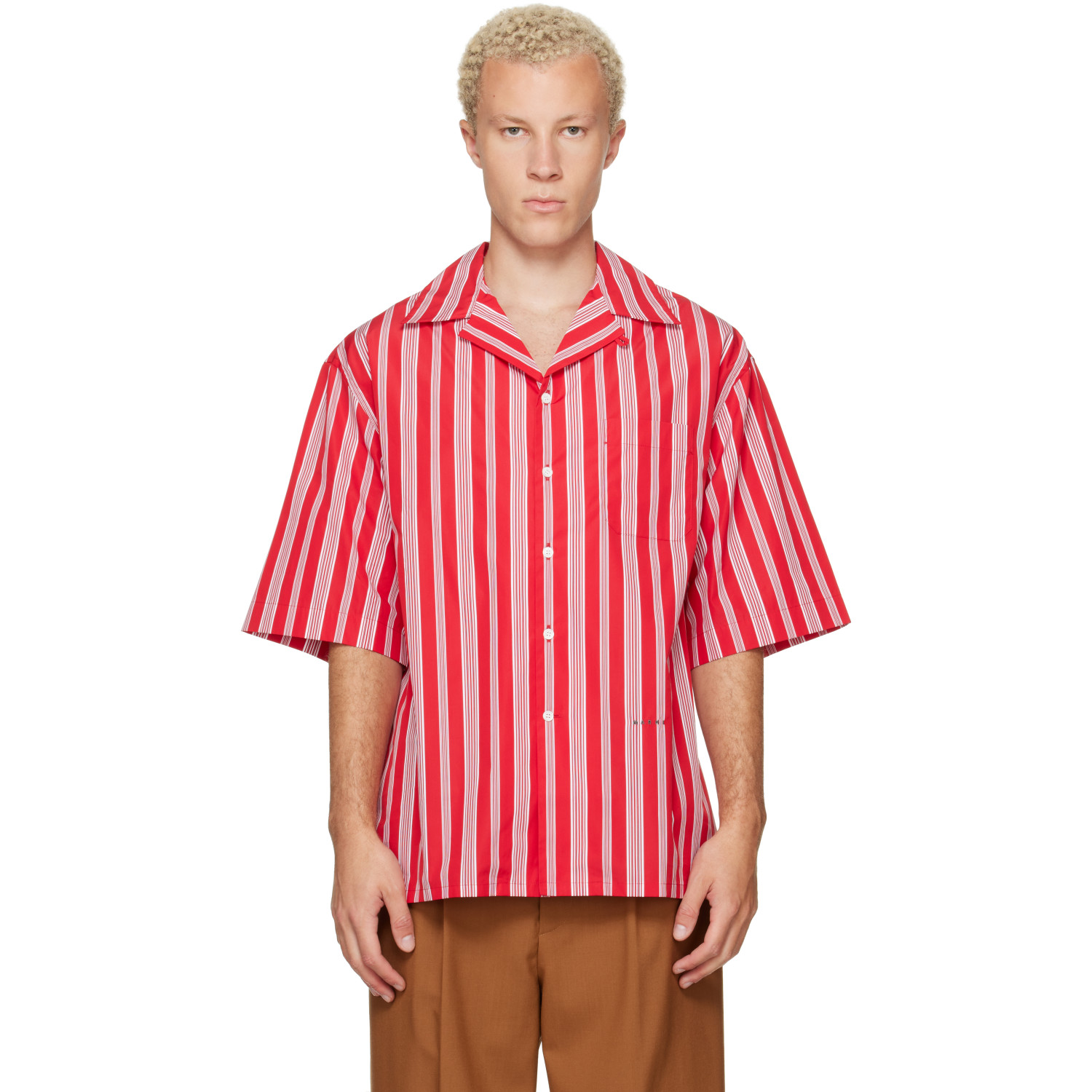 Marni Red Striped Shirt