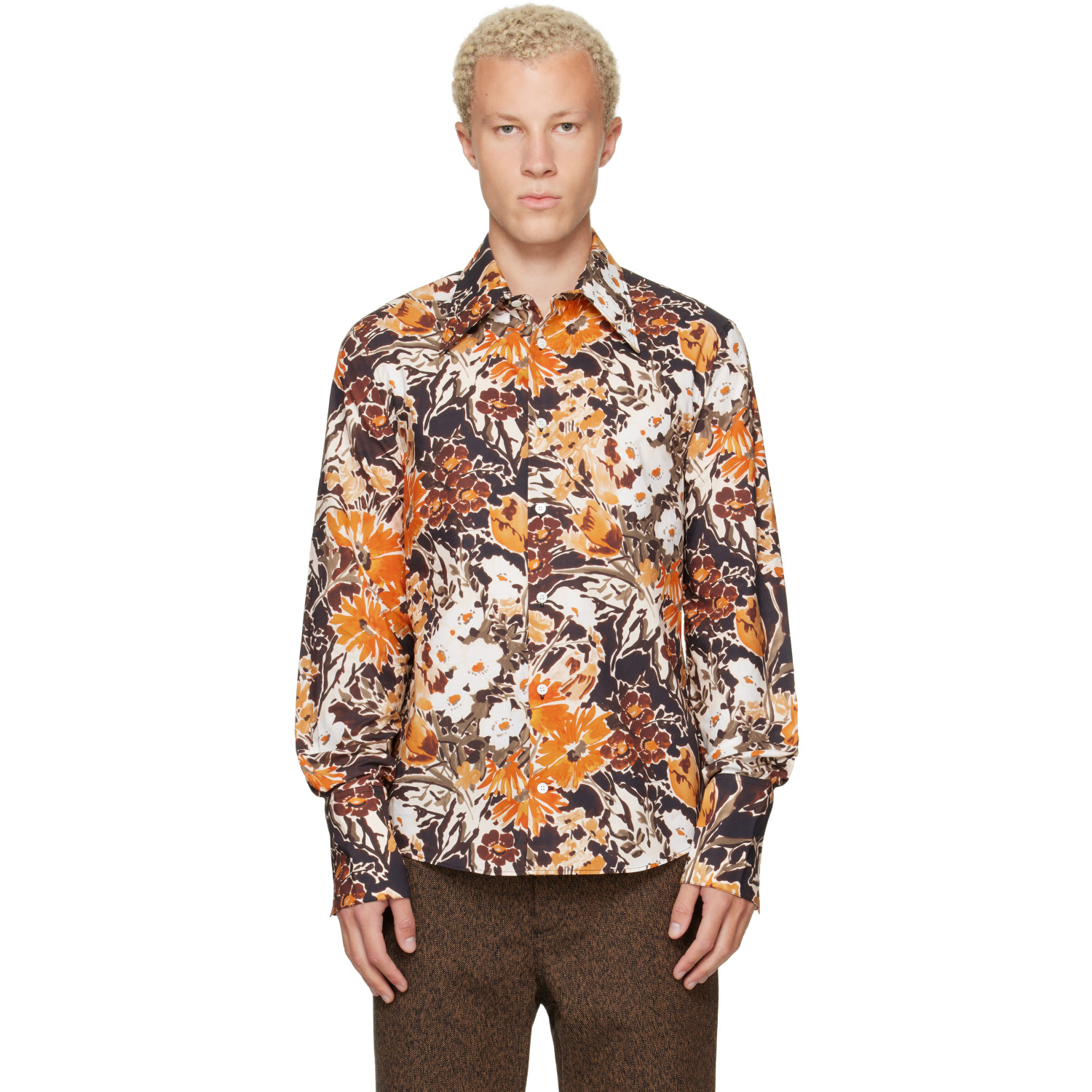 Marni Black & Orange Floral Shirt