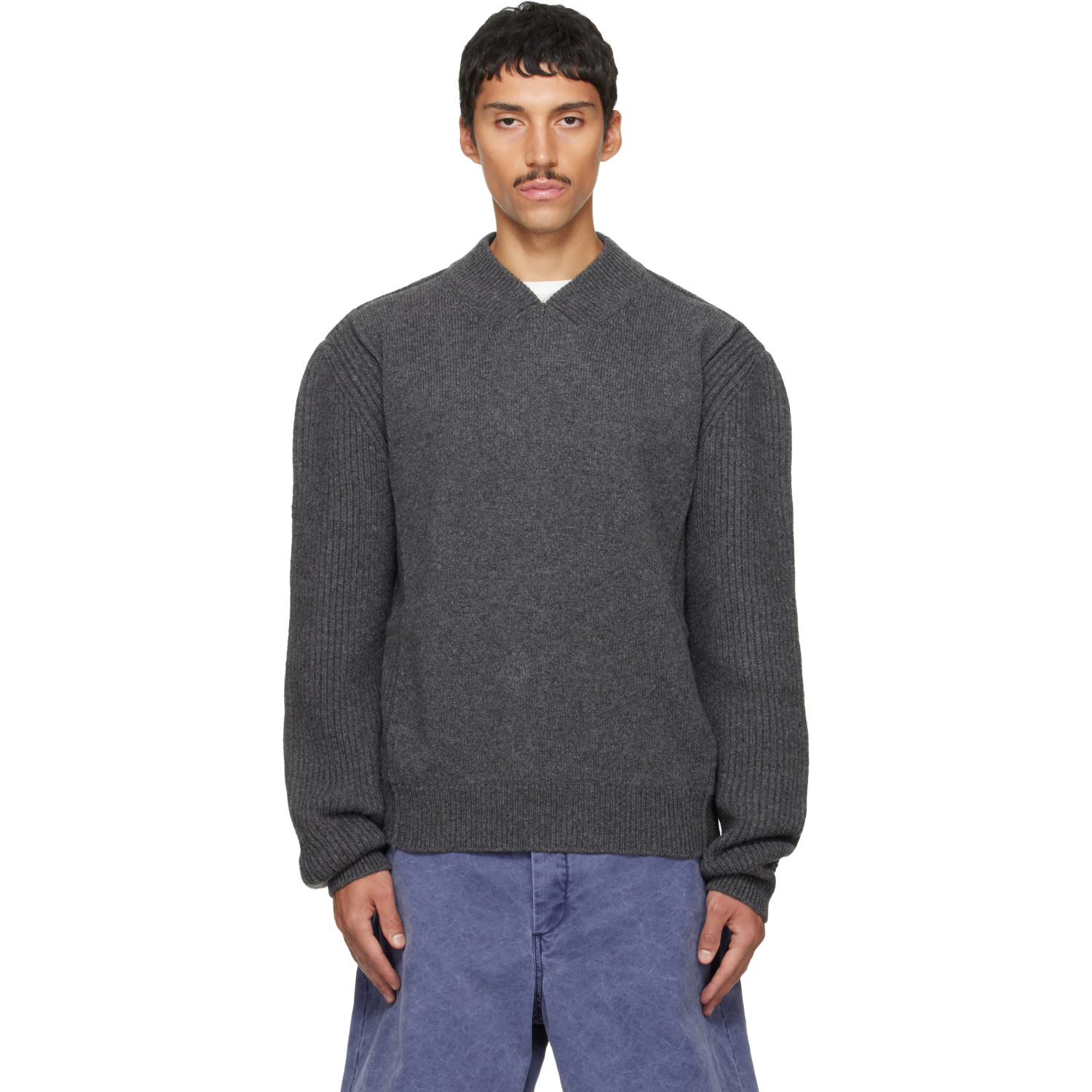 Marni Gray V Neck Sweater