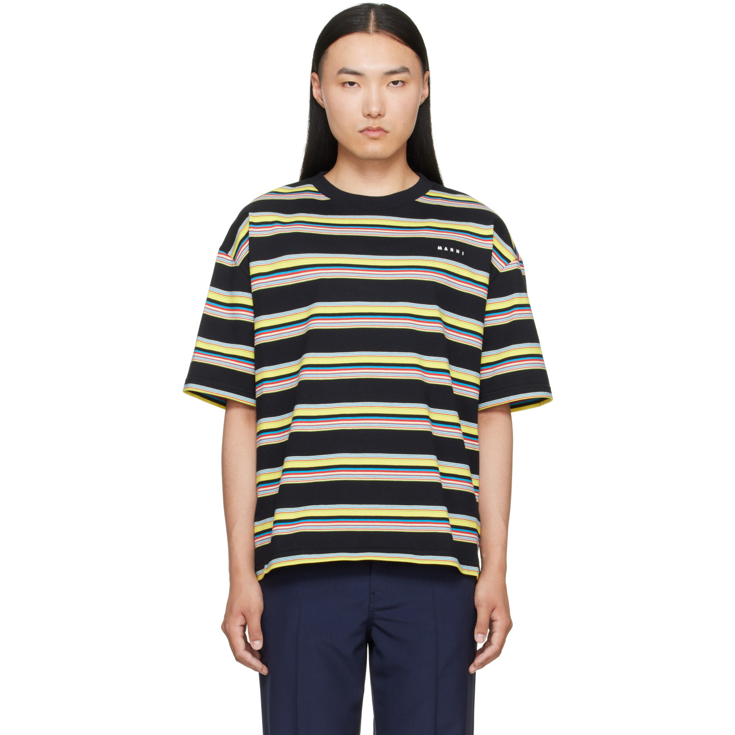 Marni Black & Yellow Striped T-shirt