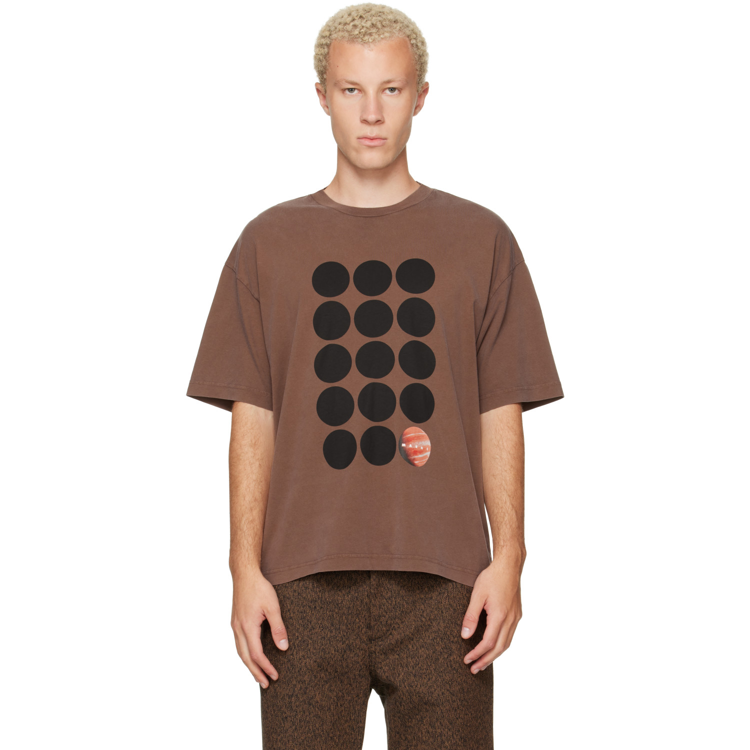 Marni Brown Printed-Logo T-shirt
