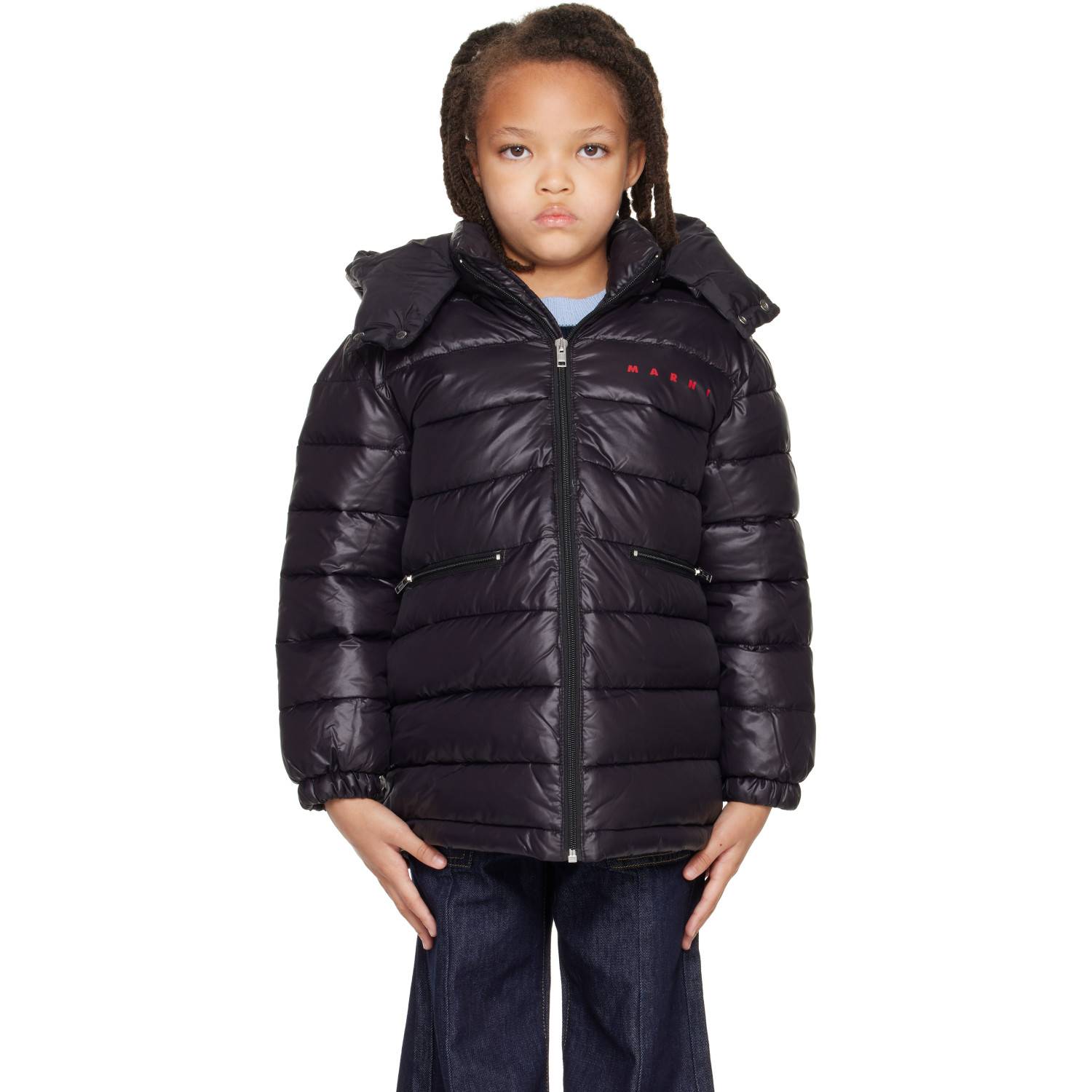 MARNI 키즈 나일론 패딩 코트