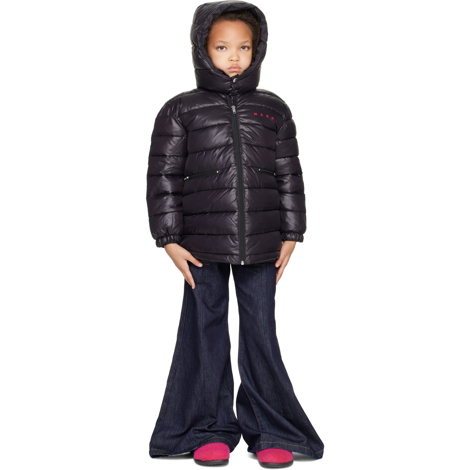 MARNI 키즈 나일론 패딩 코트