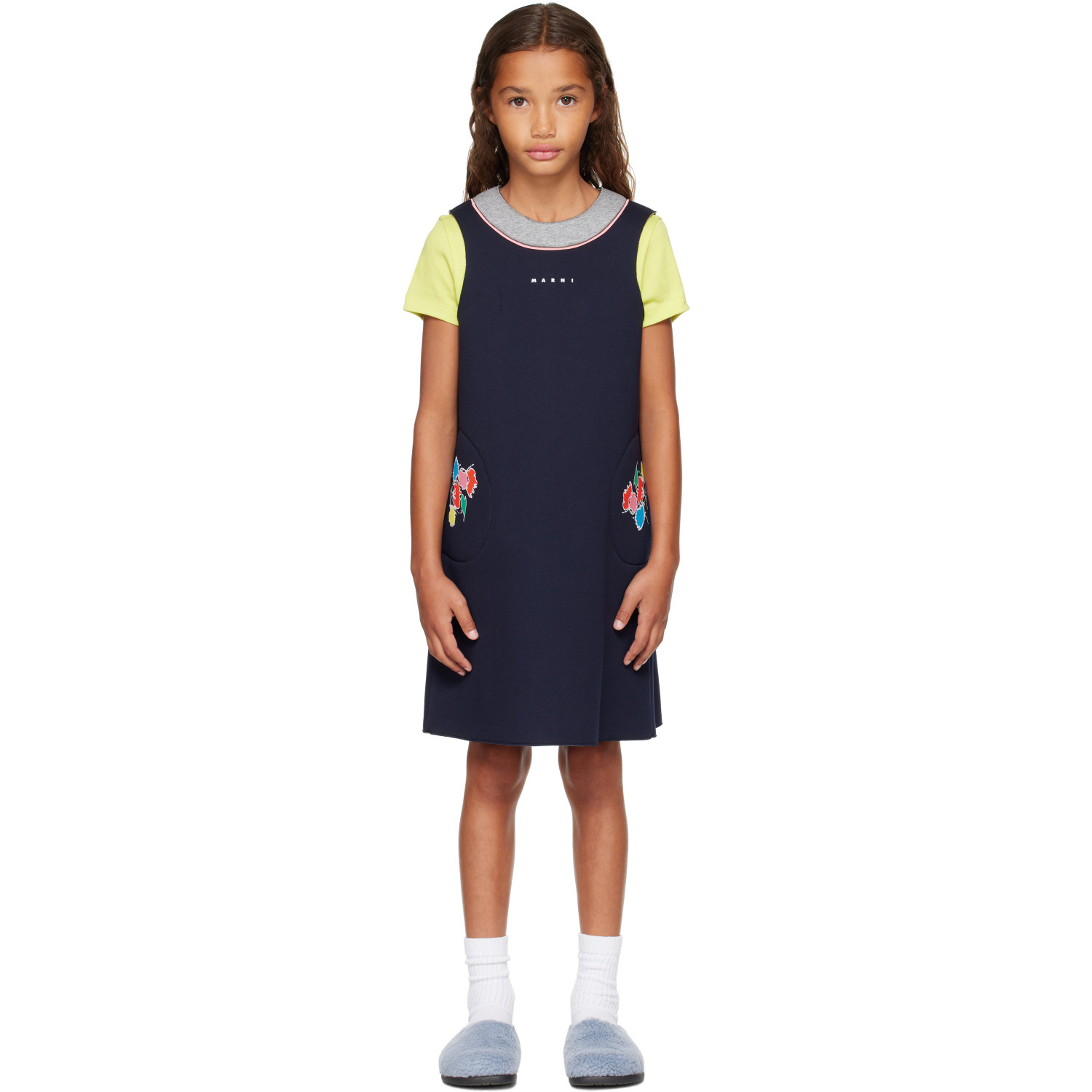 Marni Kids Navy Jersey Dress