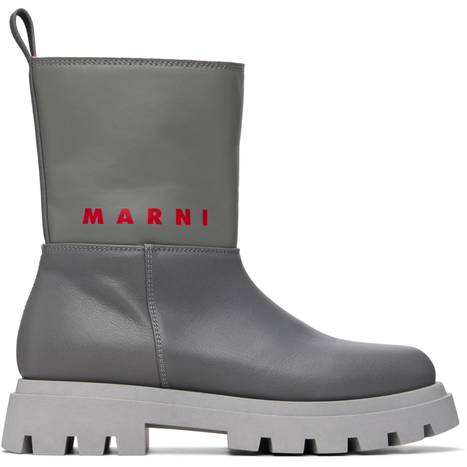 Marni Big Kids Gray Low Boots