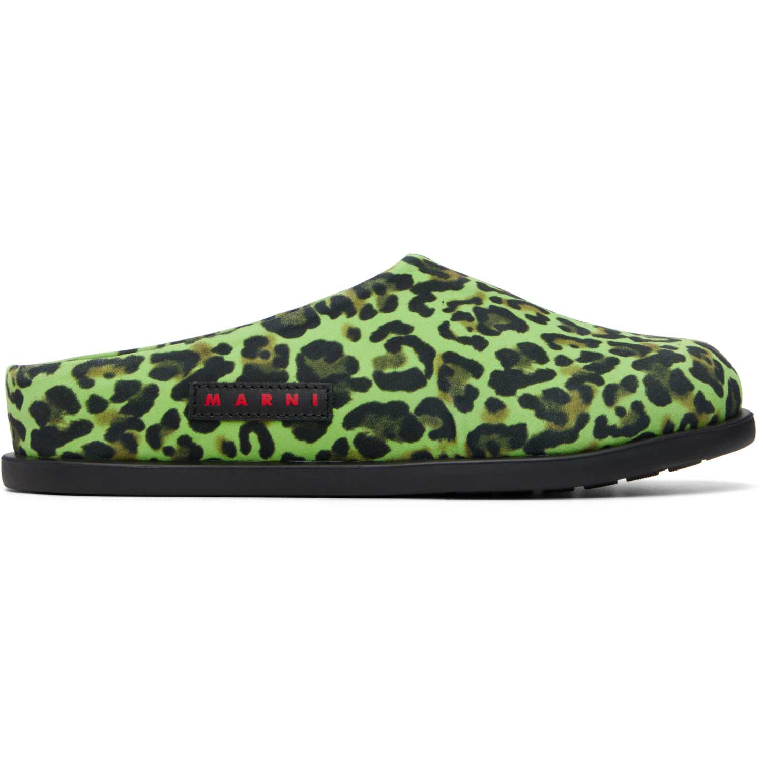 Marni SSENSE Exclusive Big Kids Green Fussbett Sabot Slip-on Loafers