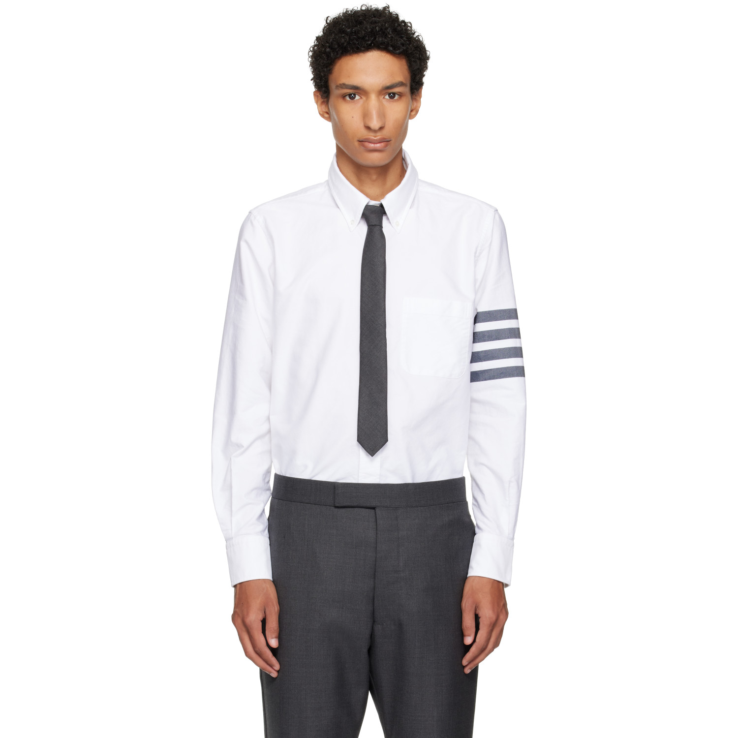 Thom Browne White Oxford 4-Bar Shirt