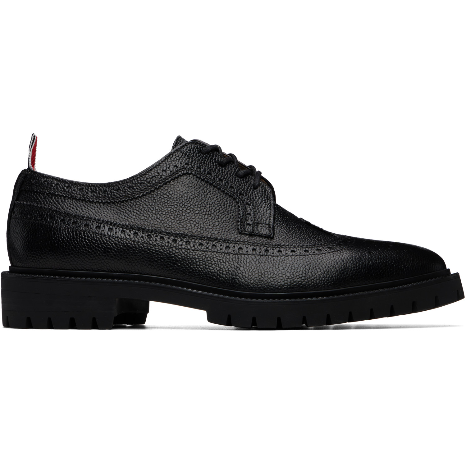 Thom Browne Black Pebble Grain Leather Longwing Brogues