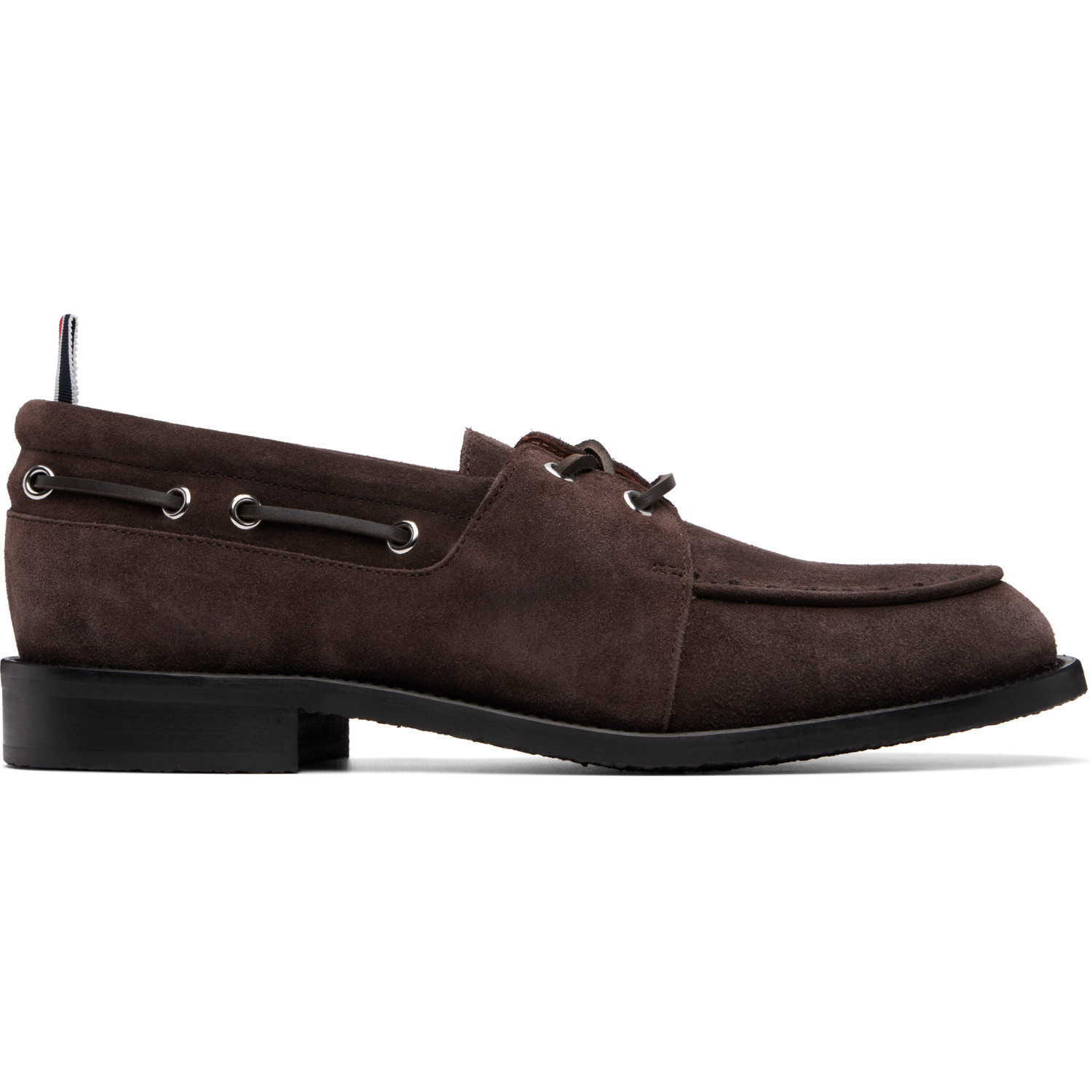 Thom Browne Brown Calf Suede Boat Shoes