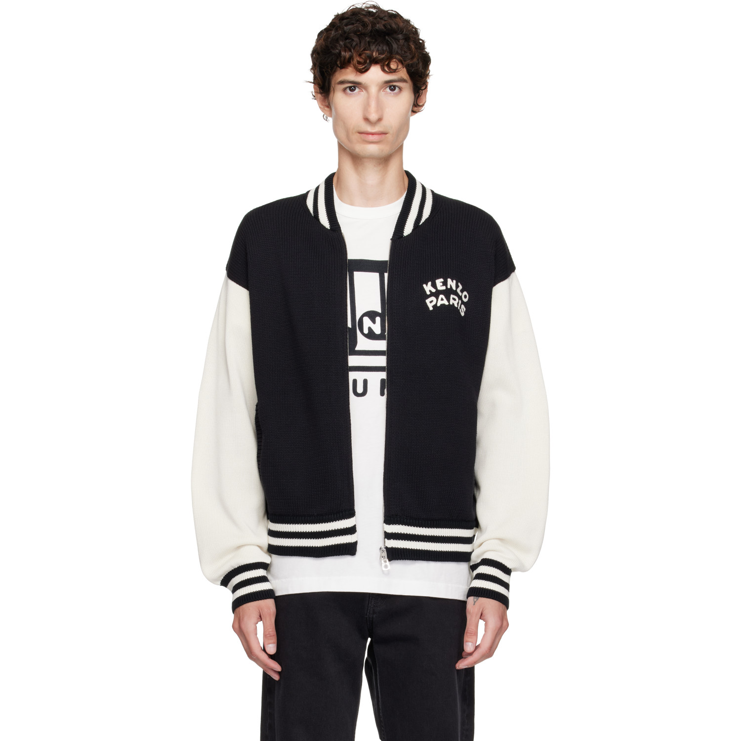 Kenzo Black Kenzo Paris 'KENZO Paris Emblem' Varsity Cardigan