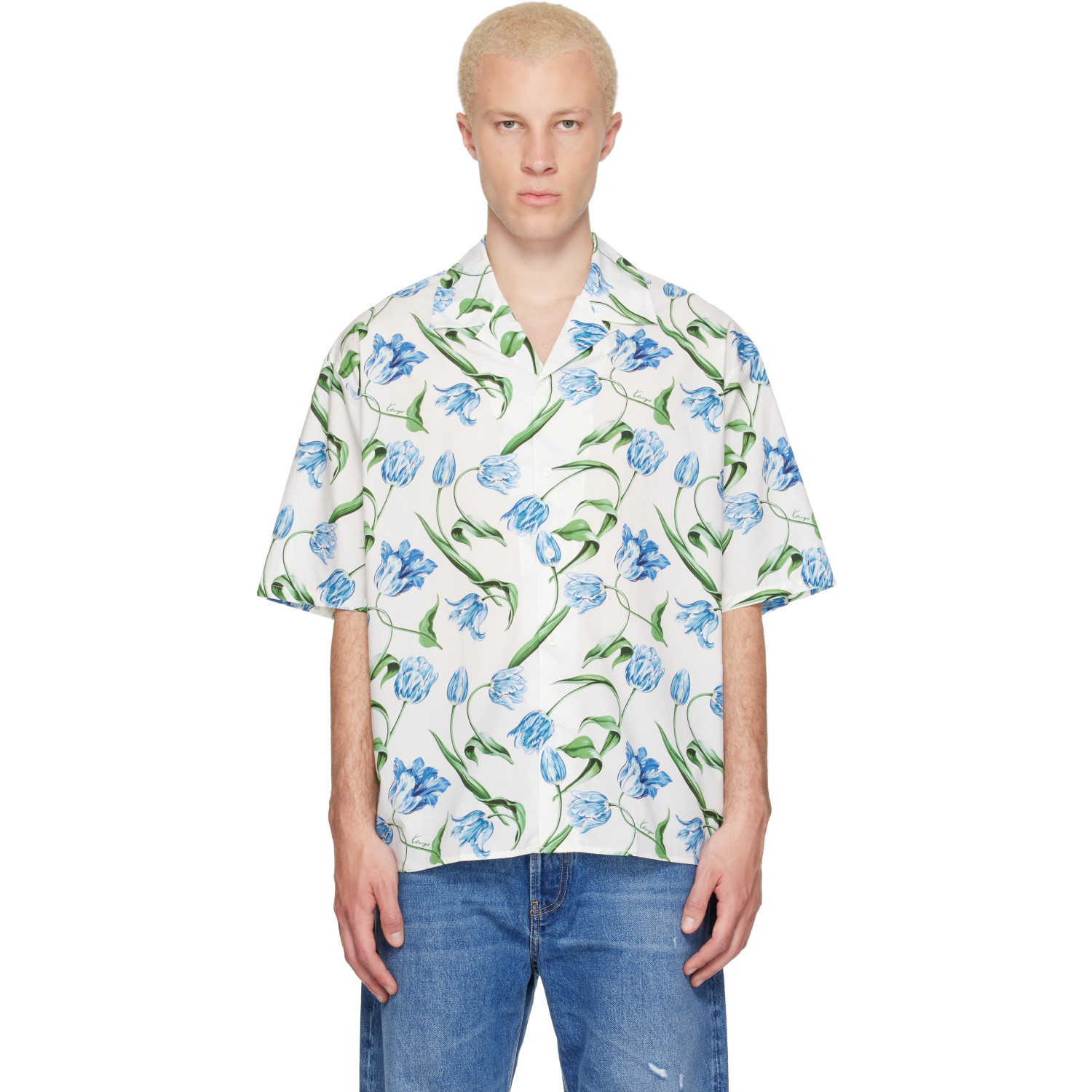 Kenzo White Kenzo Paris 'KENZO Tulip' Short Sleeve Shirt