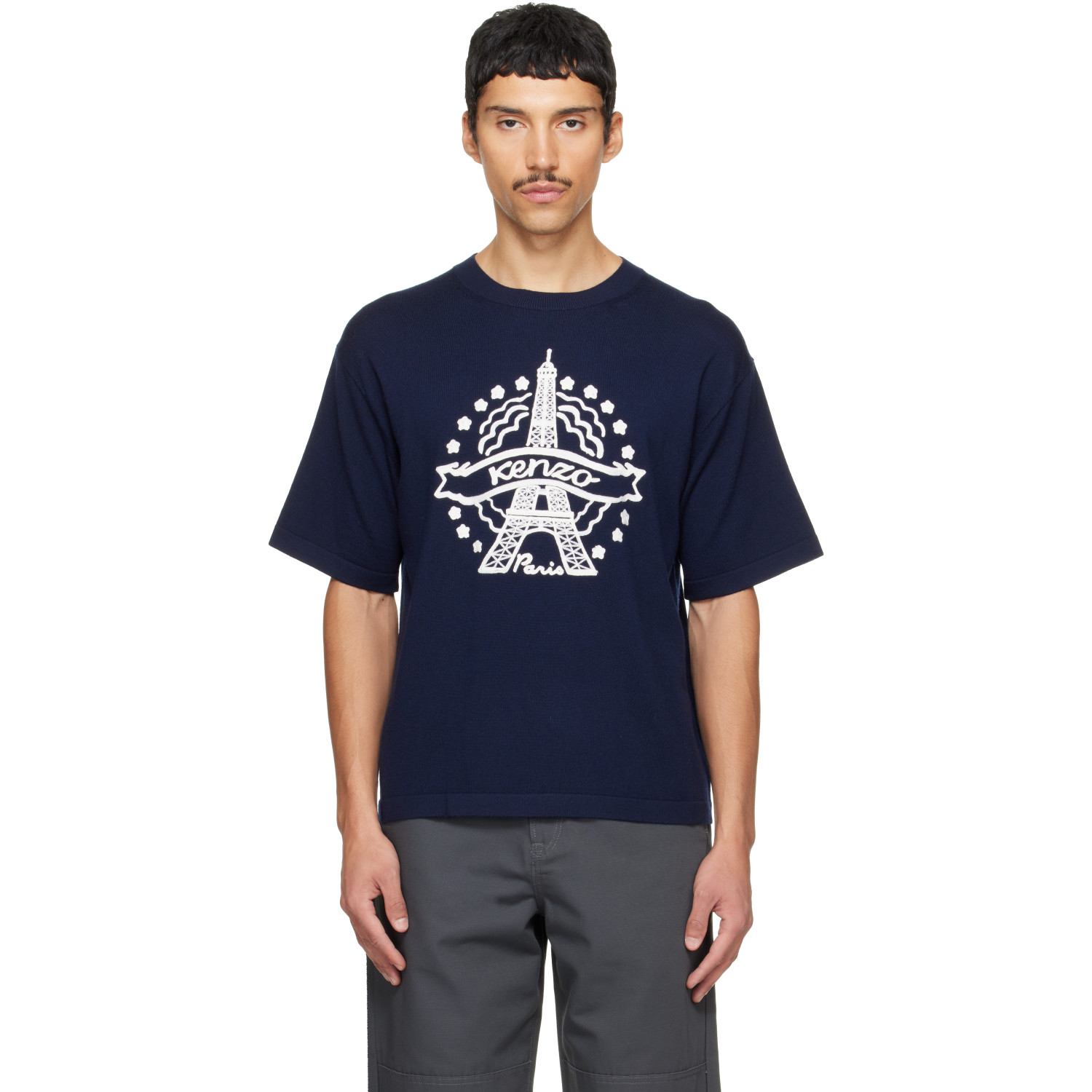 Kenzo Navy Kenzo Paris 'KENZO Eiffel Tower Design' T-shirt