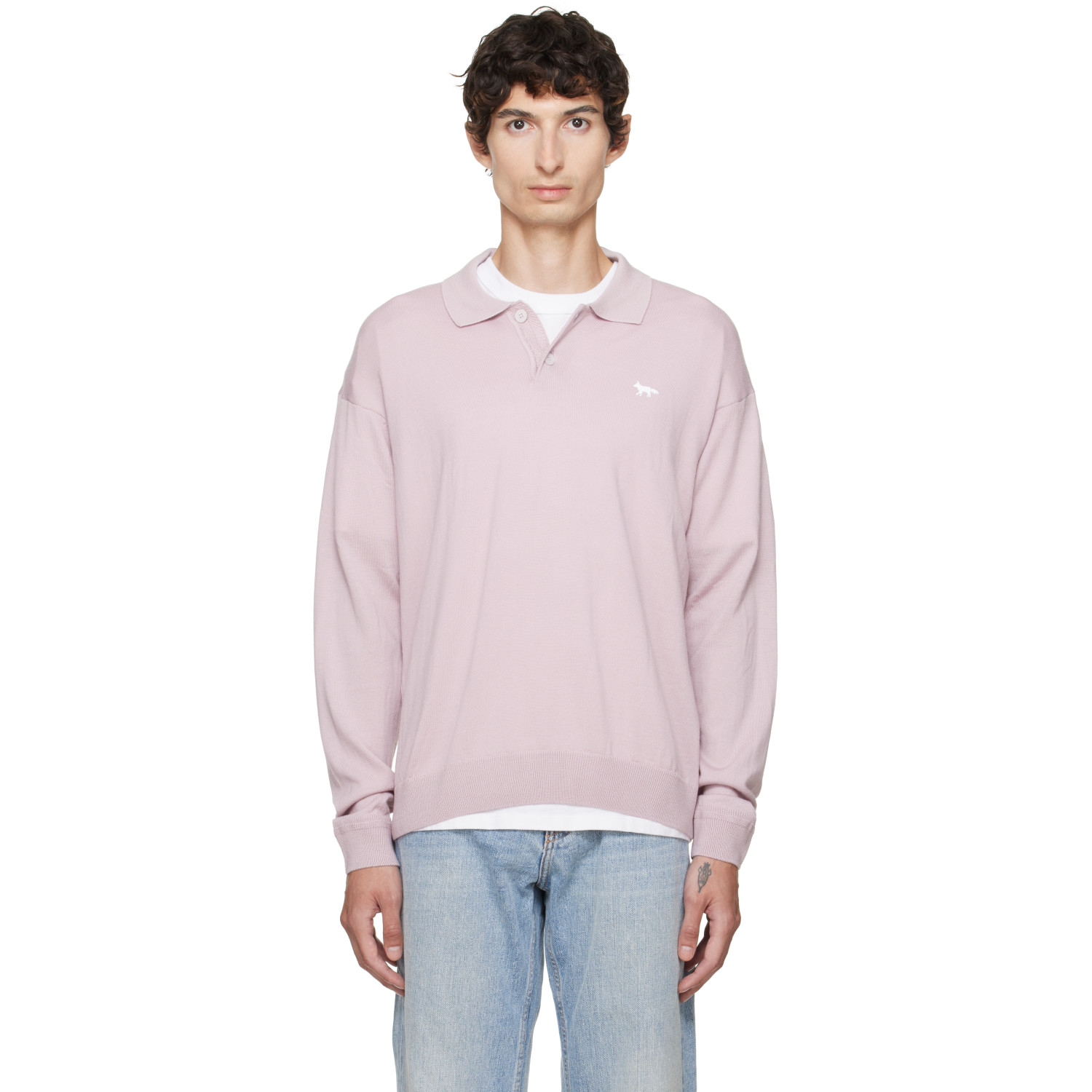 Maison Kitsuné Purple Profile Fox Comfort Polo