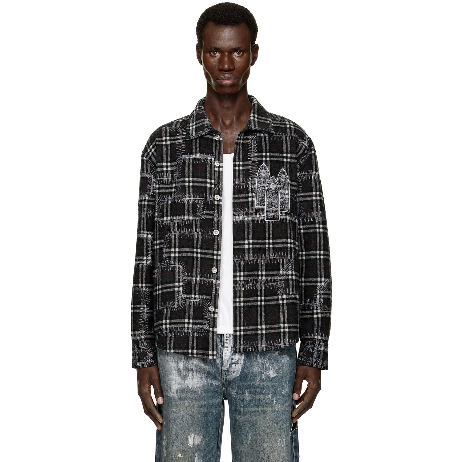 Who Decides War Black & White Syndicated Flannel Shirt