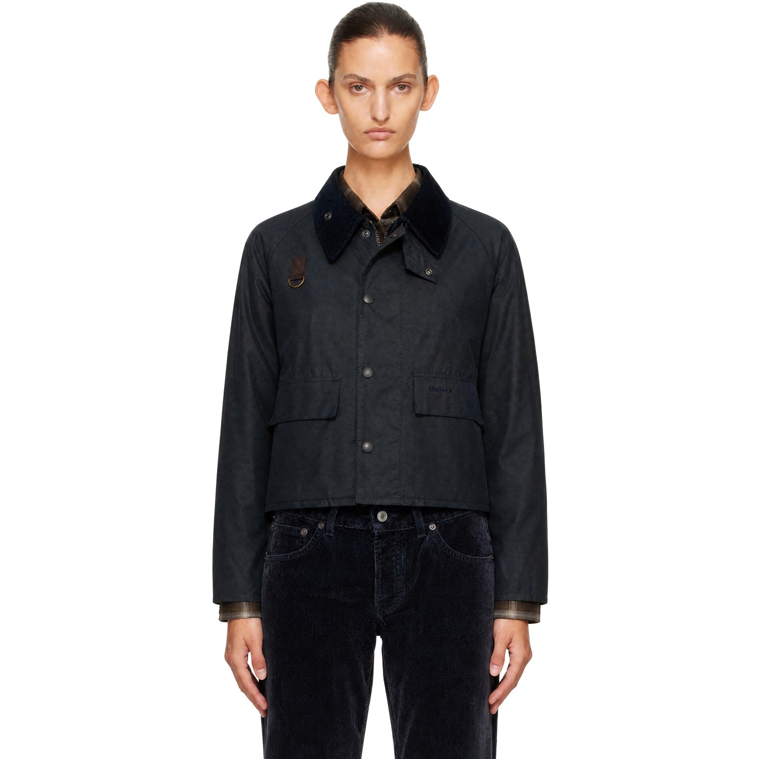 Barbour Navy Spey Slim Waxed Jacket