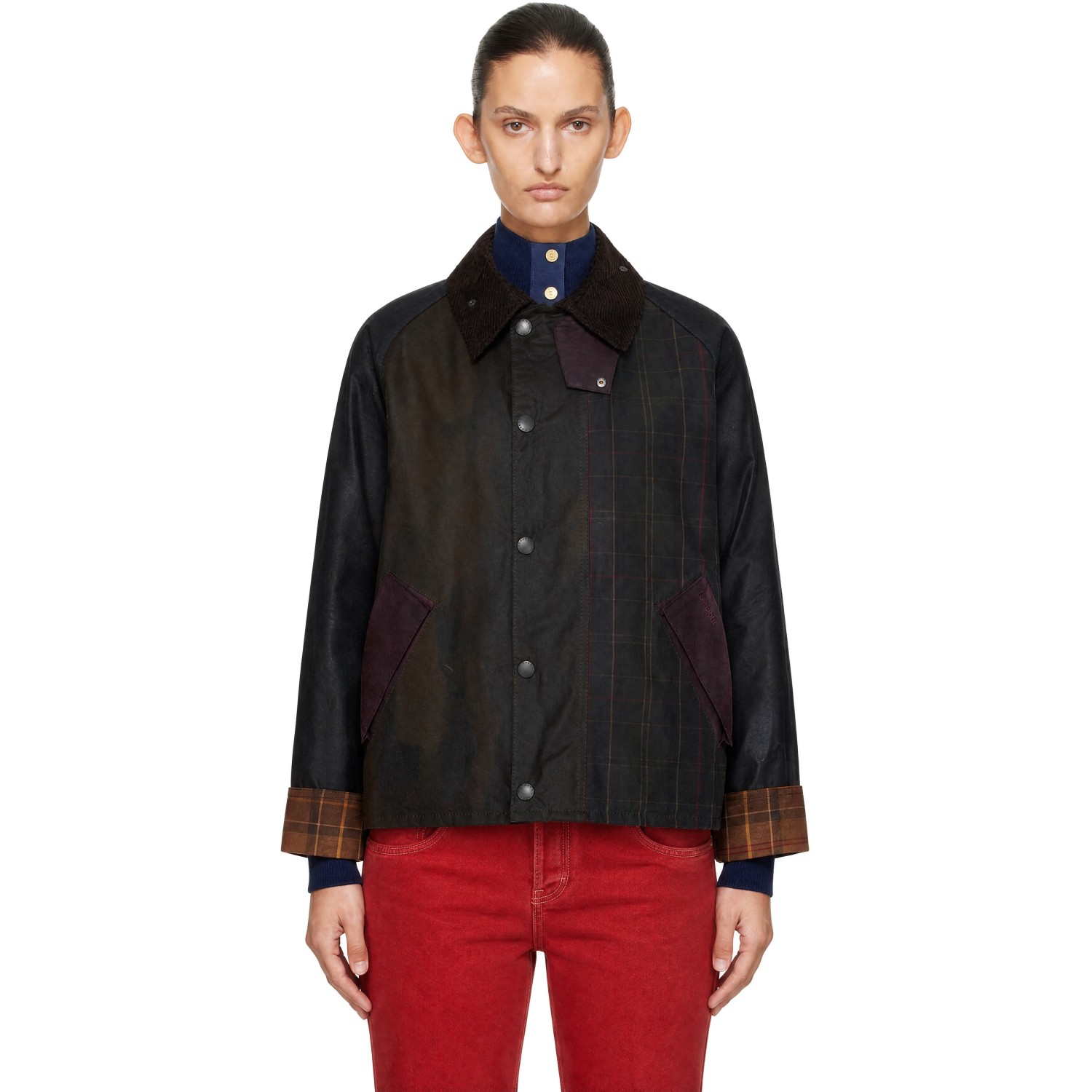 Barbour Khaki Patchwork Transport Waxed Jacket