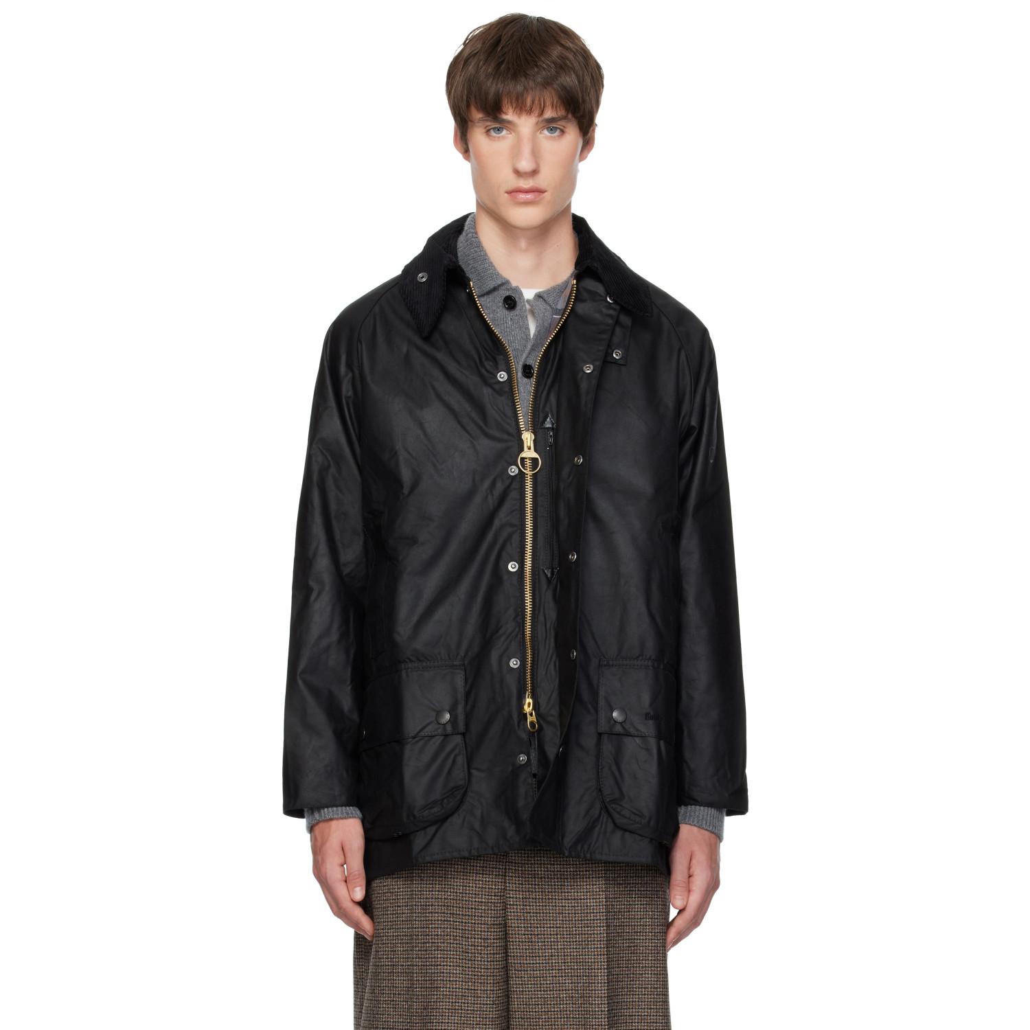 Barbour Black Beaufort Waxed Jacket
