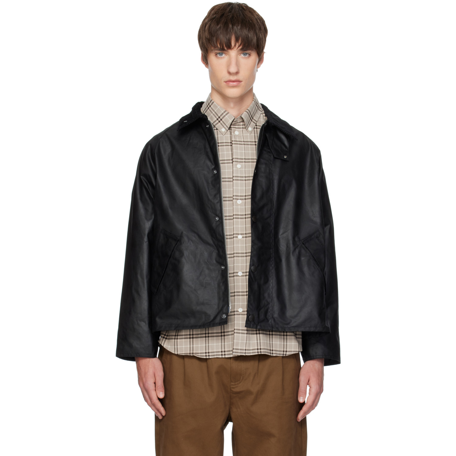 Barbour Black OS Transport Waxed Jacket