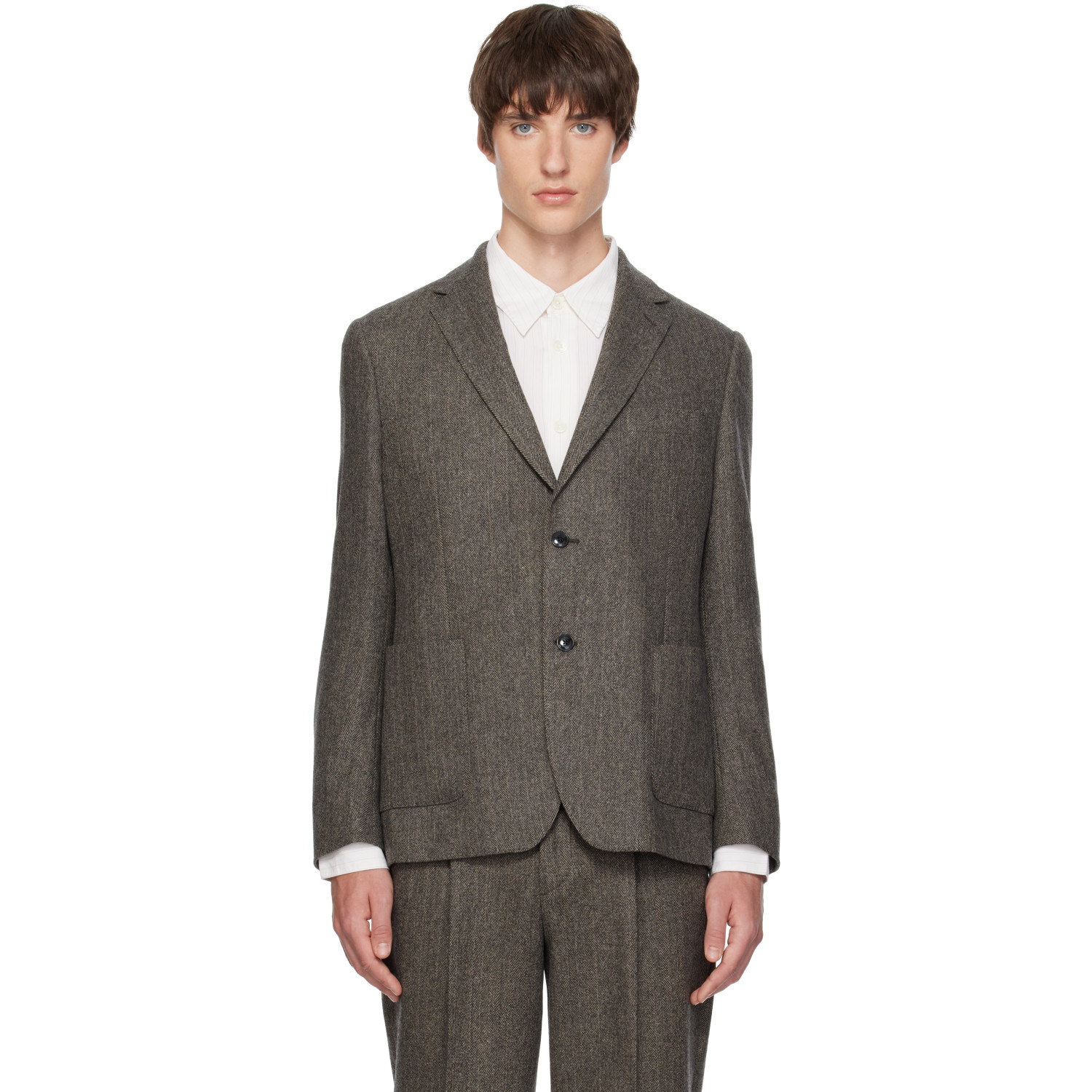 Barbour Gray Fairford Herringbone Blazer