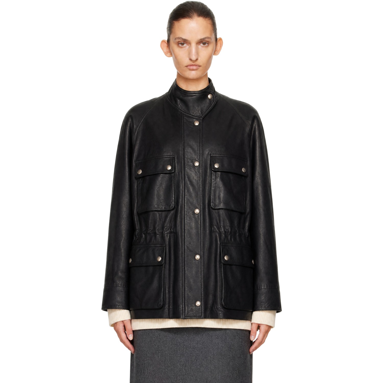 R2W Black Lamb Leather Pocket JP Jacket