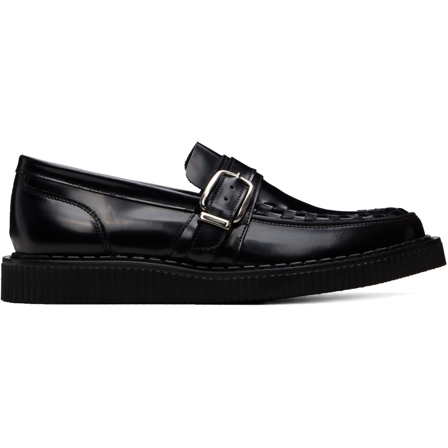 George Cox Black Hatton Monk Loafers In Animal Print