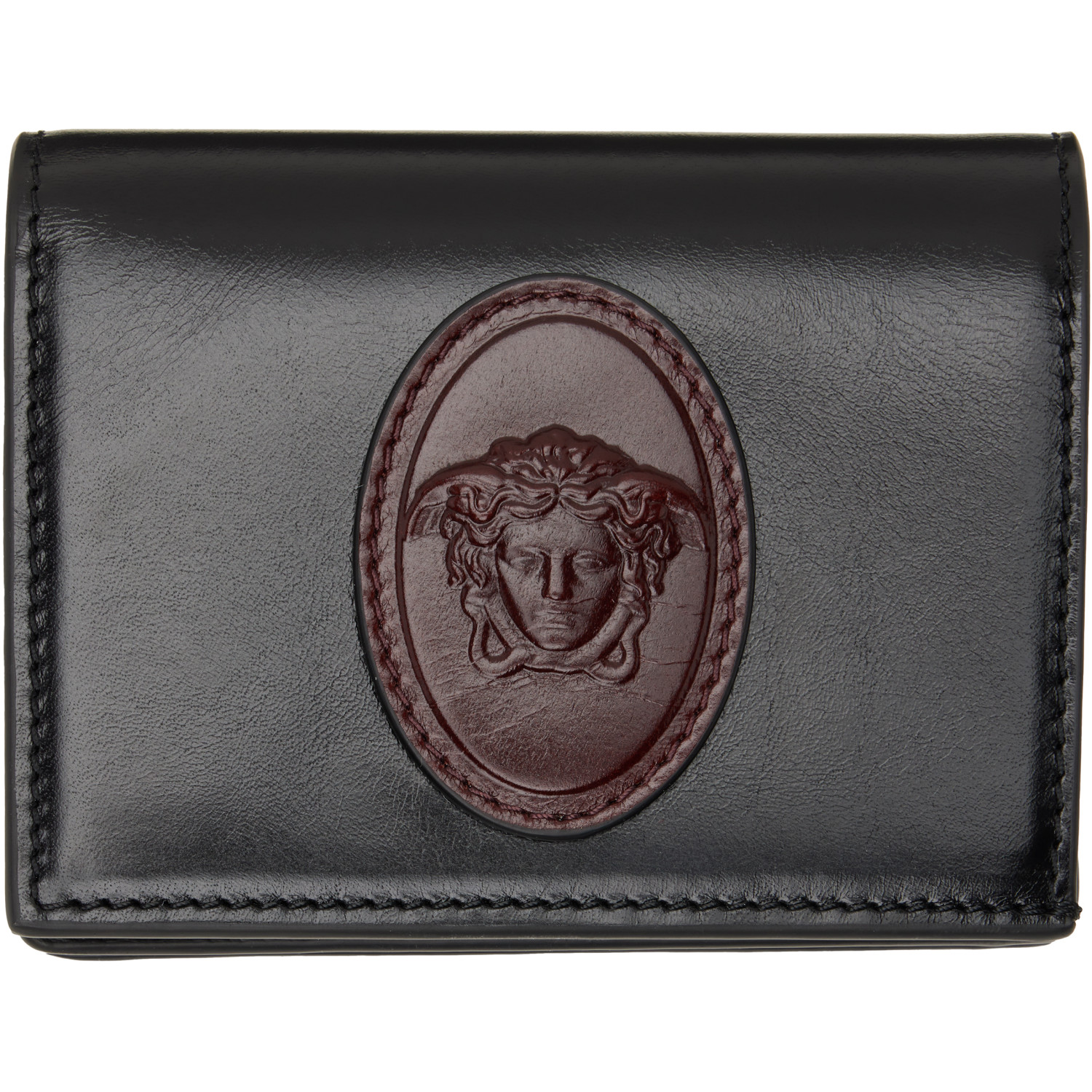 Versace Black Roomy Leather Wallet