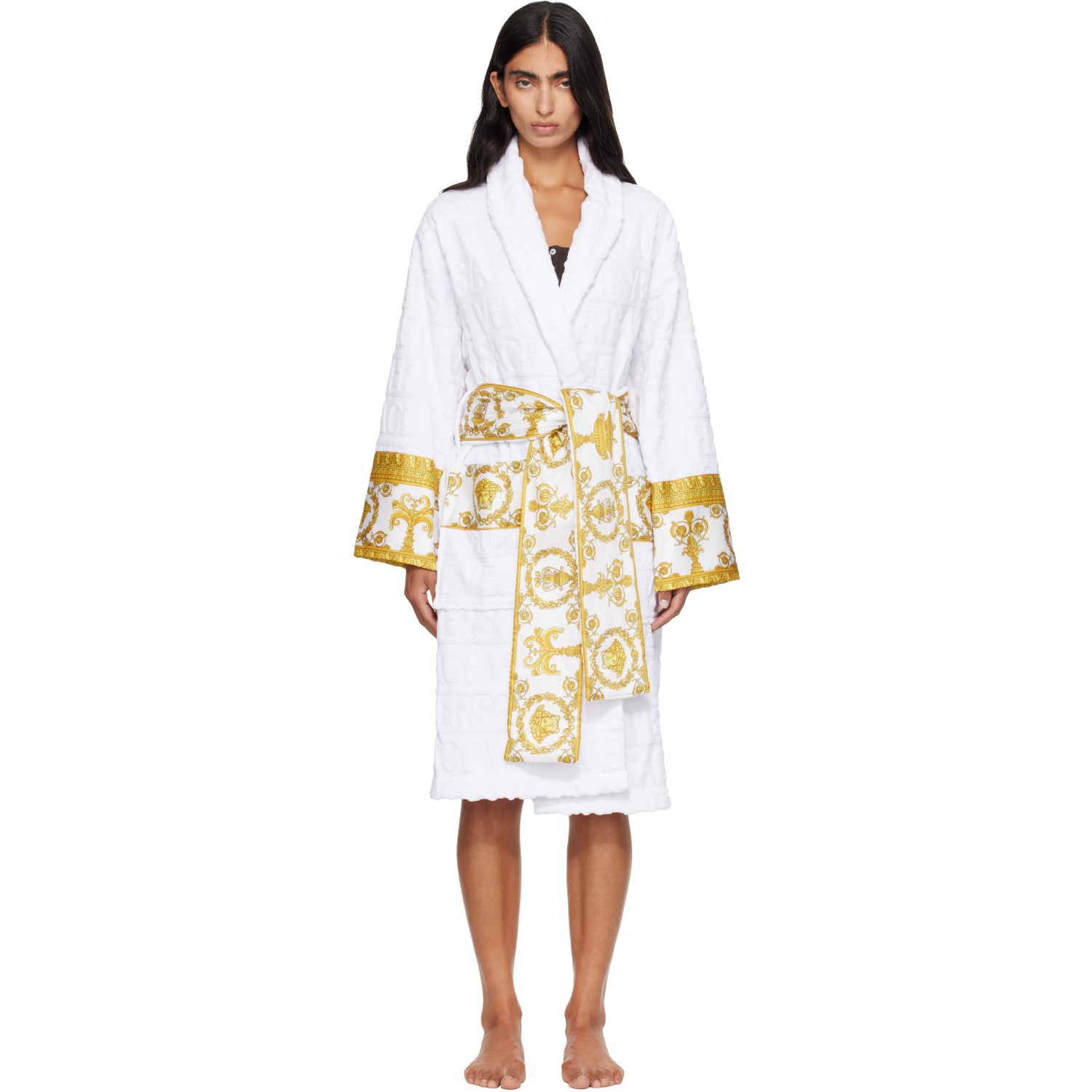 Versace White 'I Heart Baroque' Bathrobe