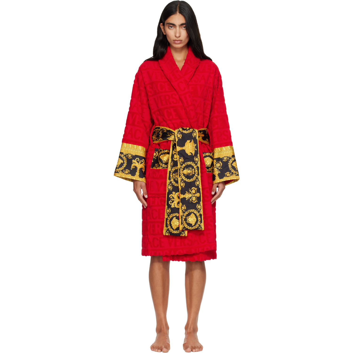 Versace Red 'I Heart Baroque' Bathrobe