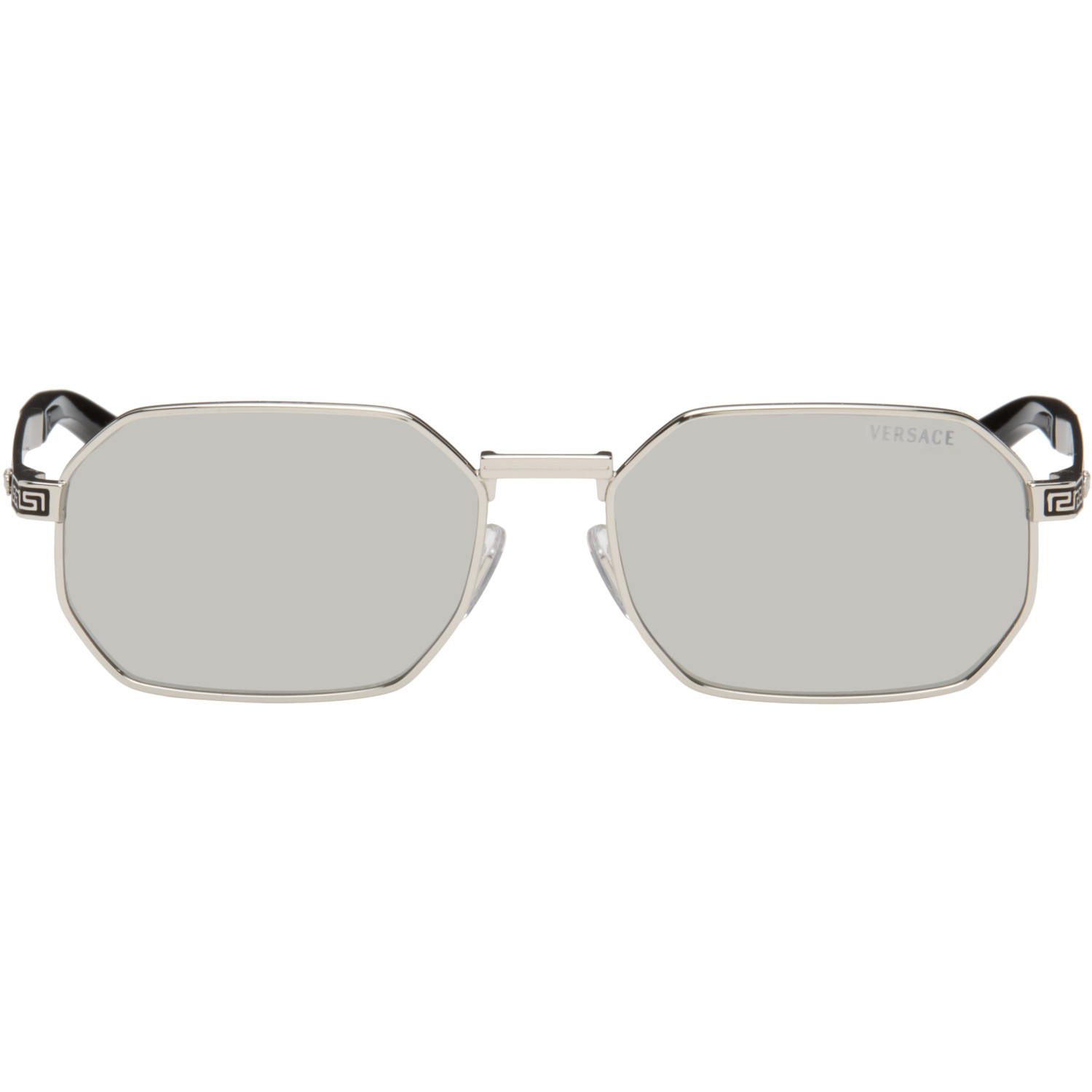 Versace Silver Greca Flow Sunglasses