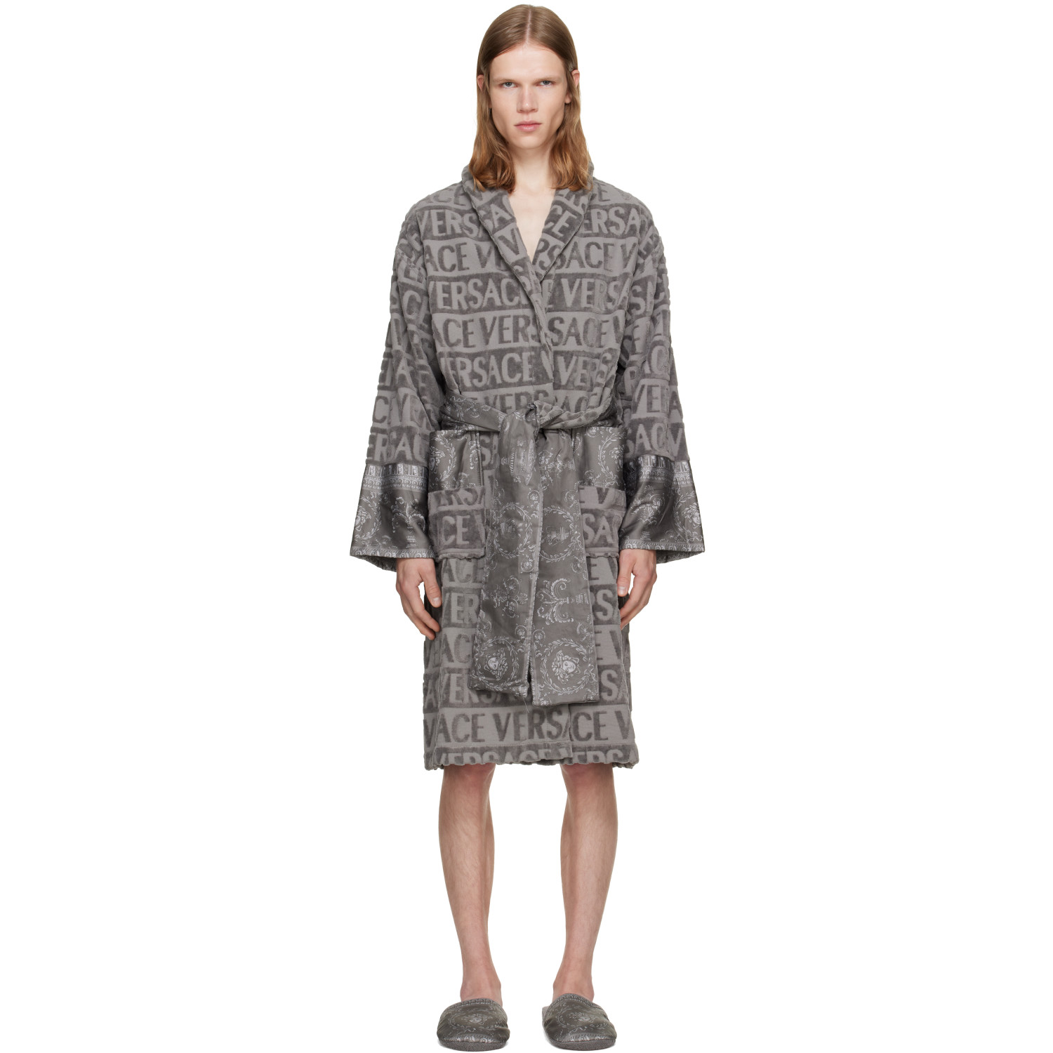 Versace Gray 'I Heart Baroque' Bathrobe