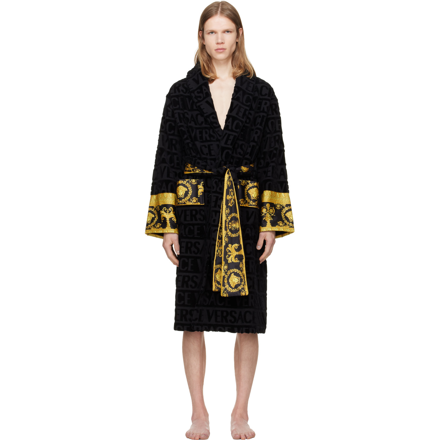 Versace Black 'I Heart Baroque' Bathrobe