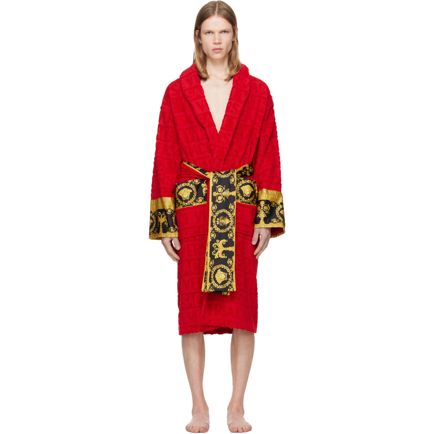 Versace Red 'I Heart Baroque' Bathrobe