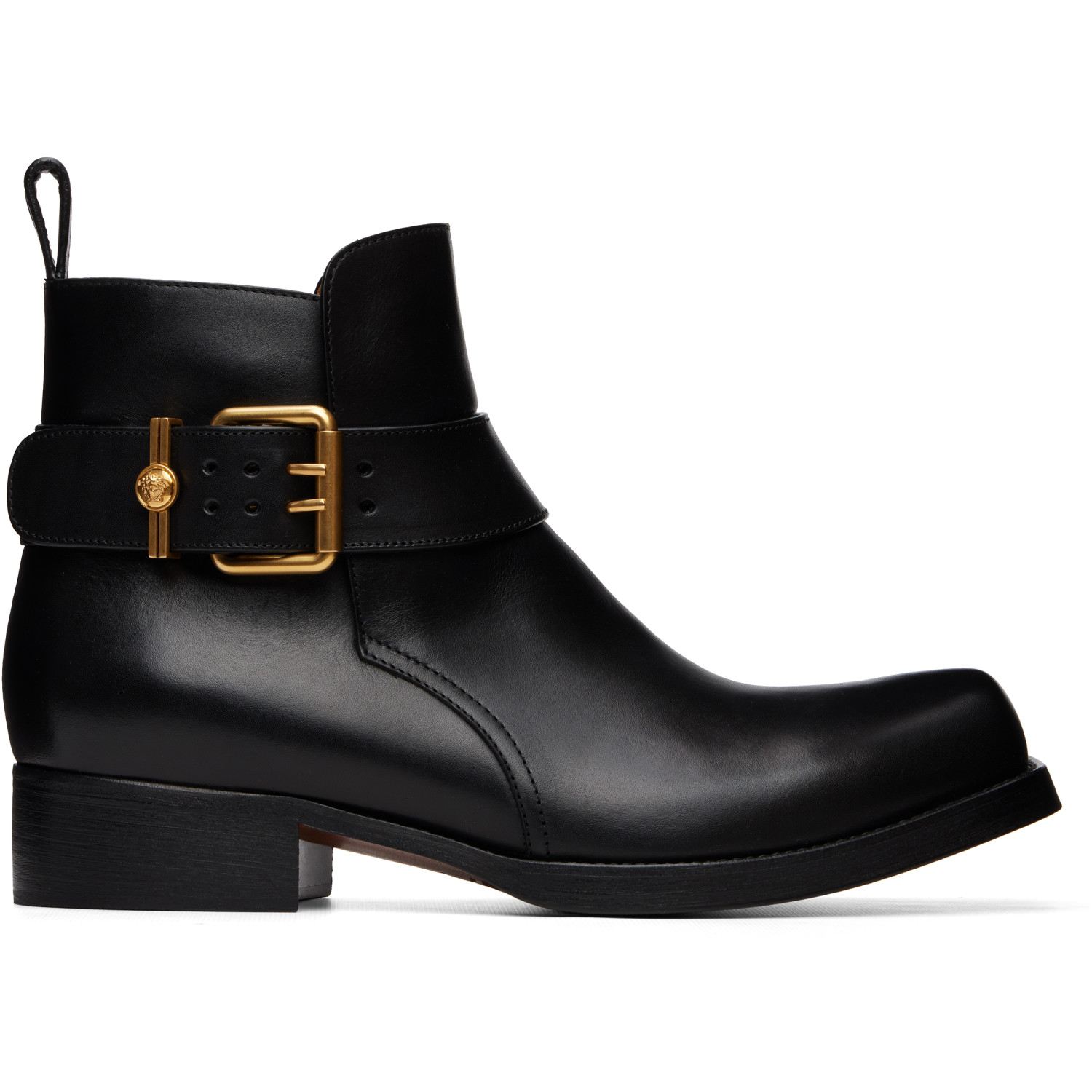 Versace Black Orlando Leather Boots