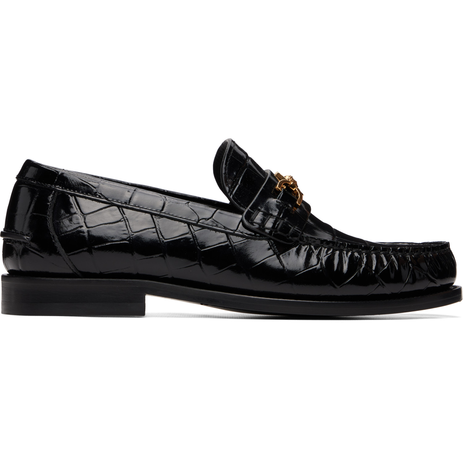 Versace Black Medusa '95 Croc-Effect Loafers