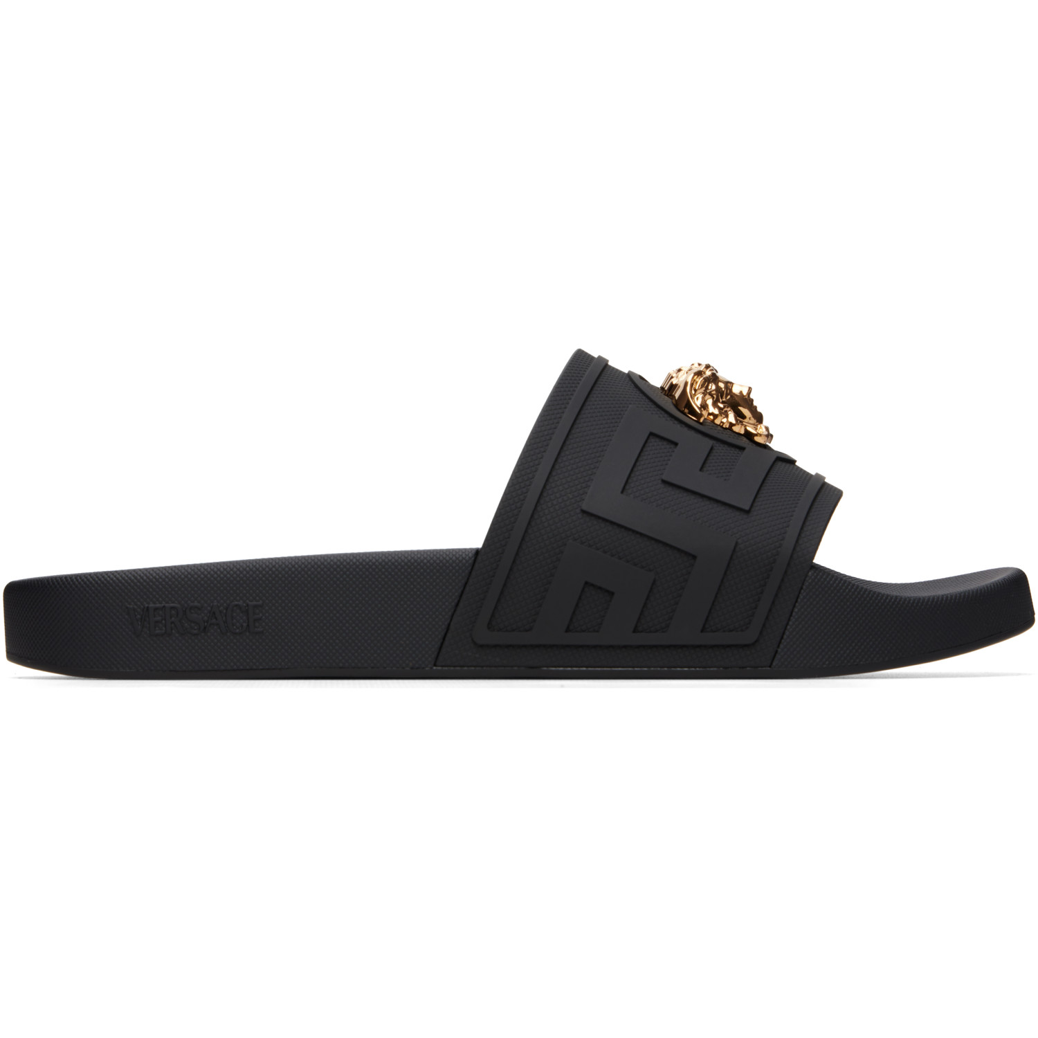 Versace Black 'La Medusa' Slides