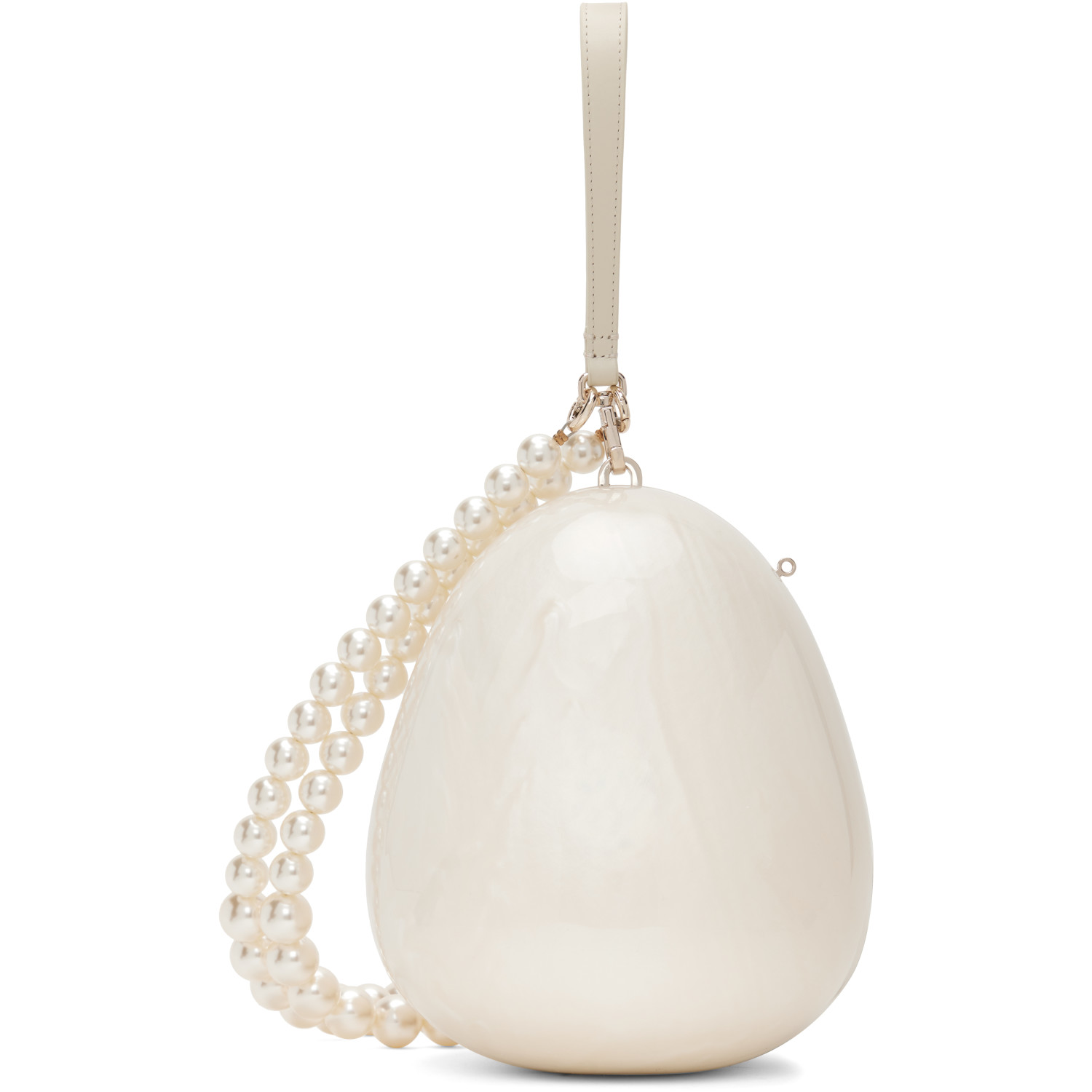 Simone Rocha Off-White Large Pearl Egg Bag