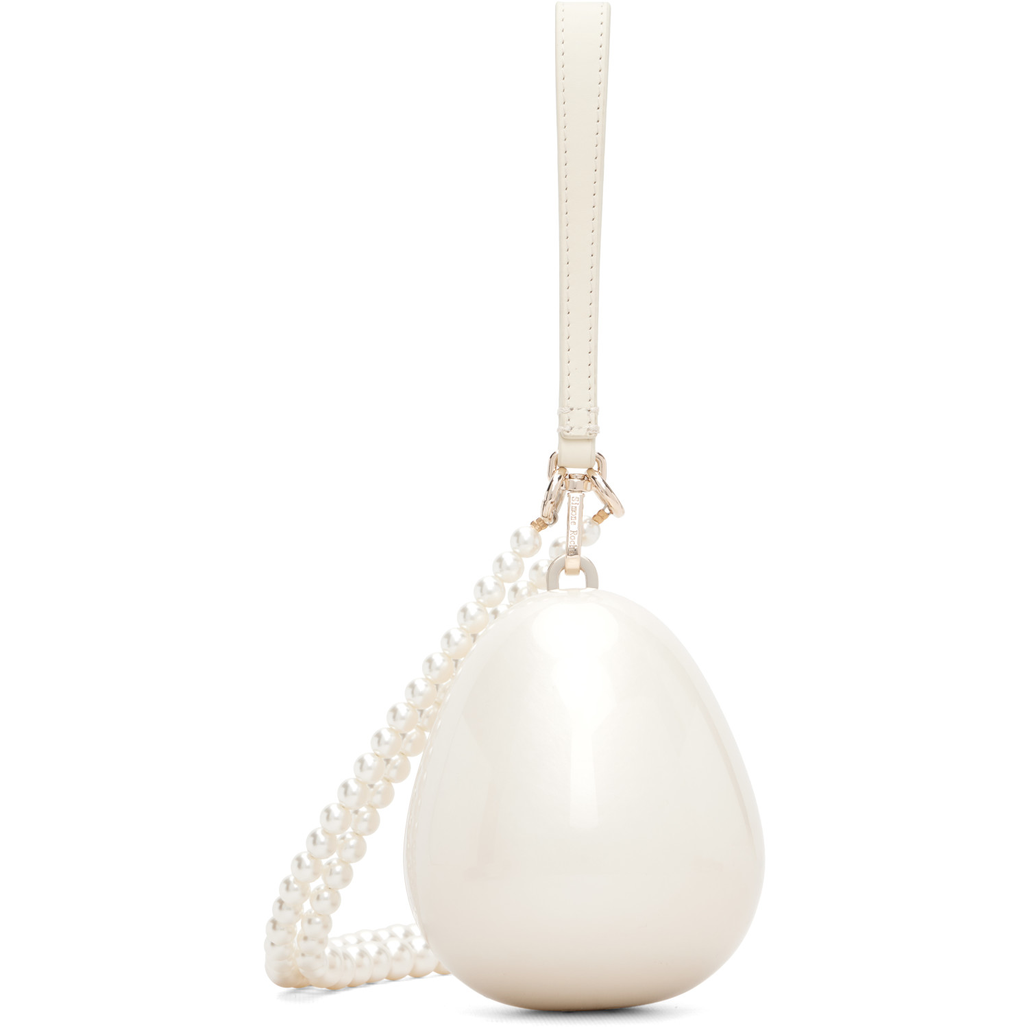 Simone Rocha Off-White Pearl Crossbody Micro Egg Bag