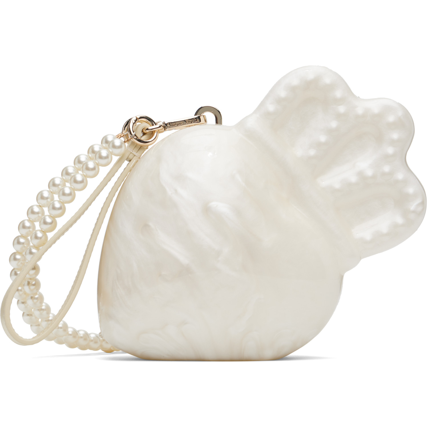 Simone Rocha White Pearl Crossbody Claddagh Bag