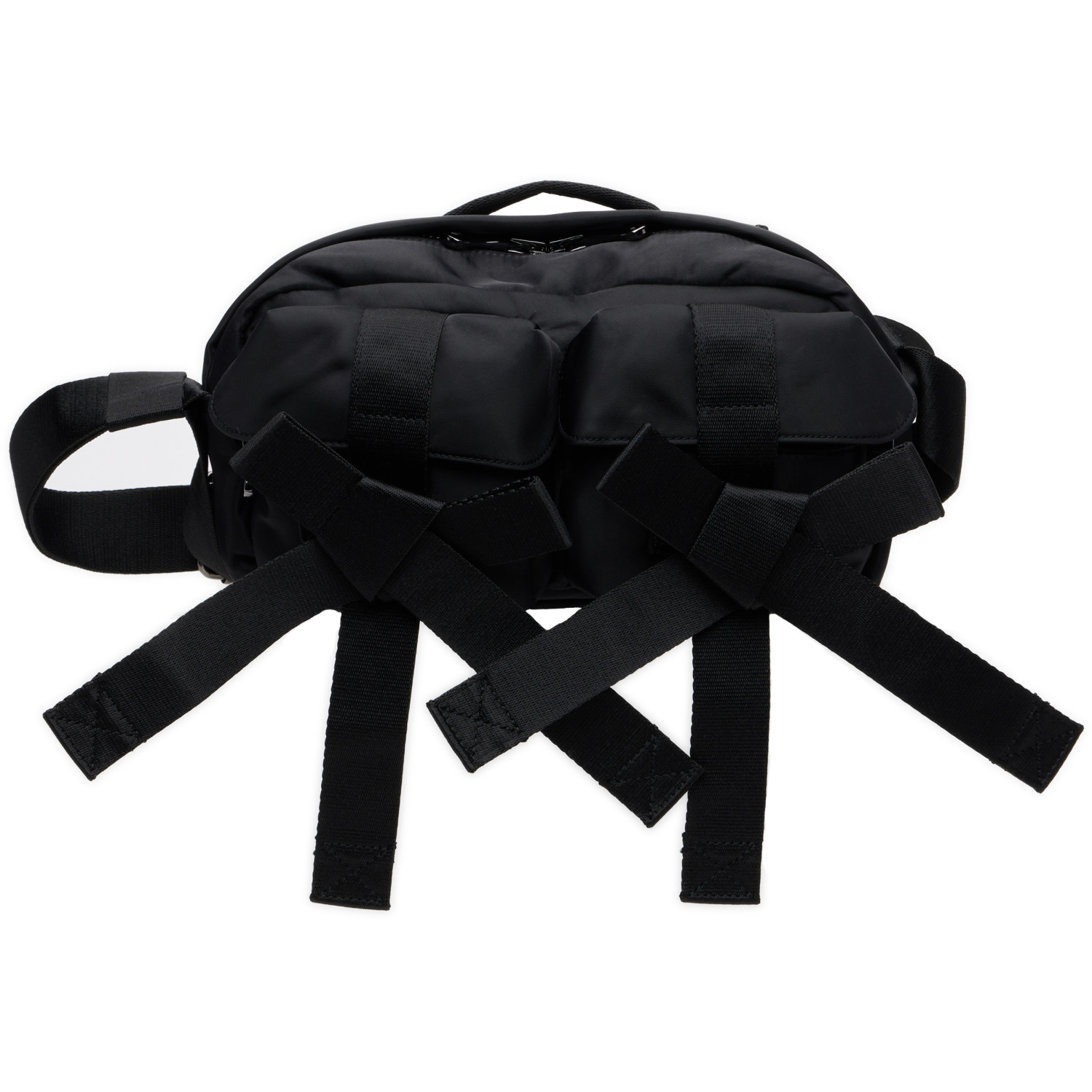 Simone Rocha Black Beaded Classic Bow Crossbody Bag