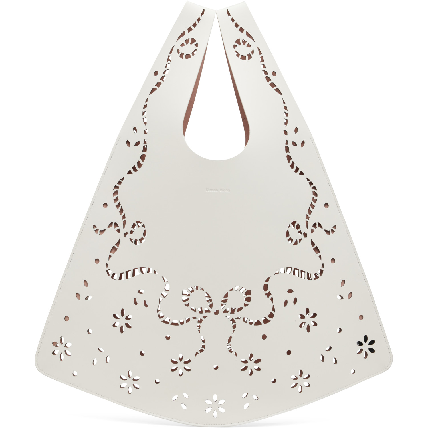 Simone Rocha Off-White Lasercut Lace Shopper Tote