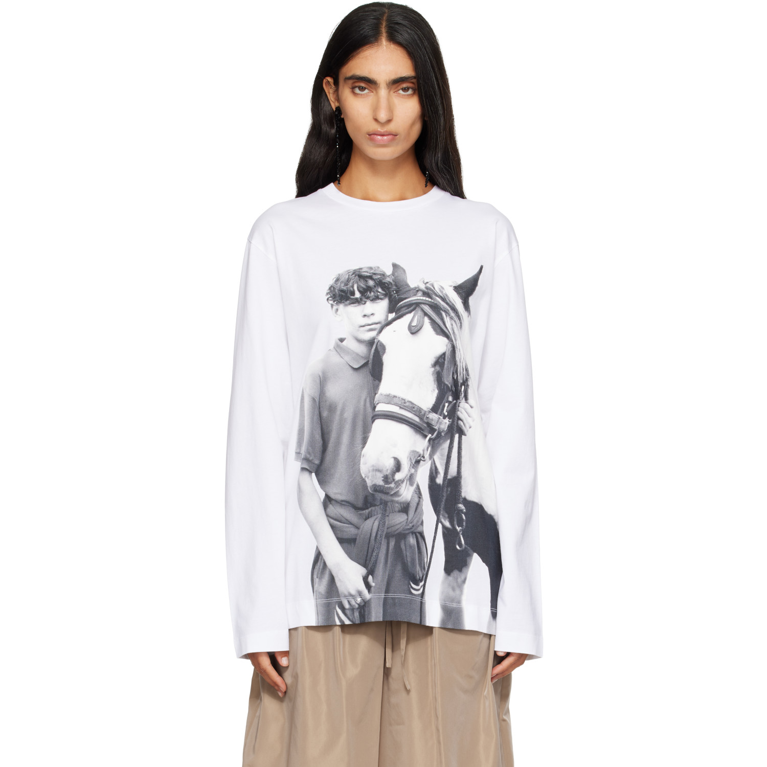Simone Rocha White 'Pony Kid' Print T-shirt