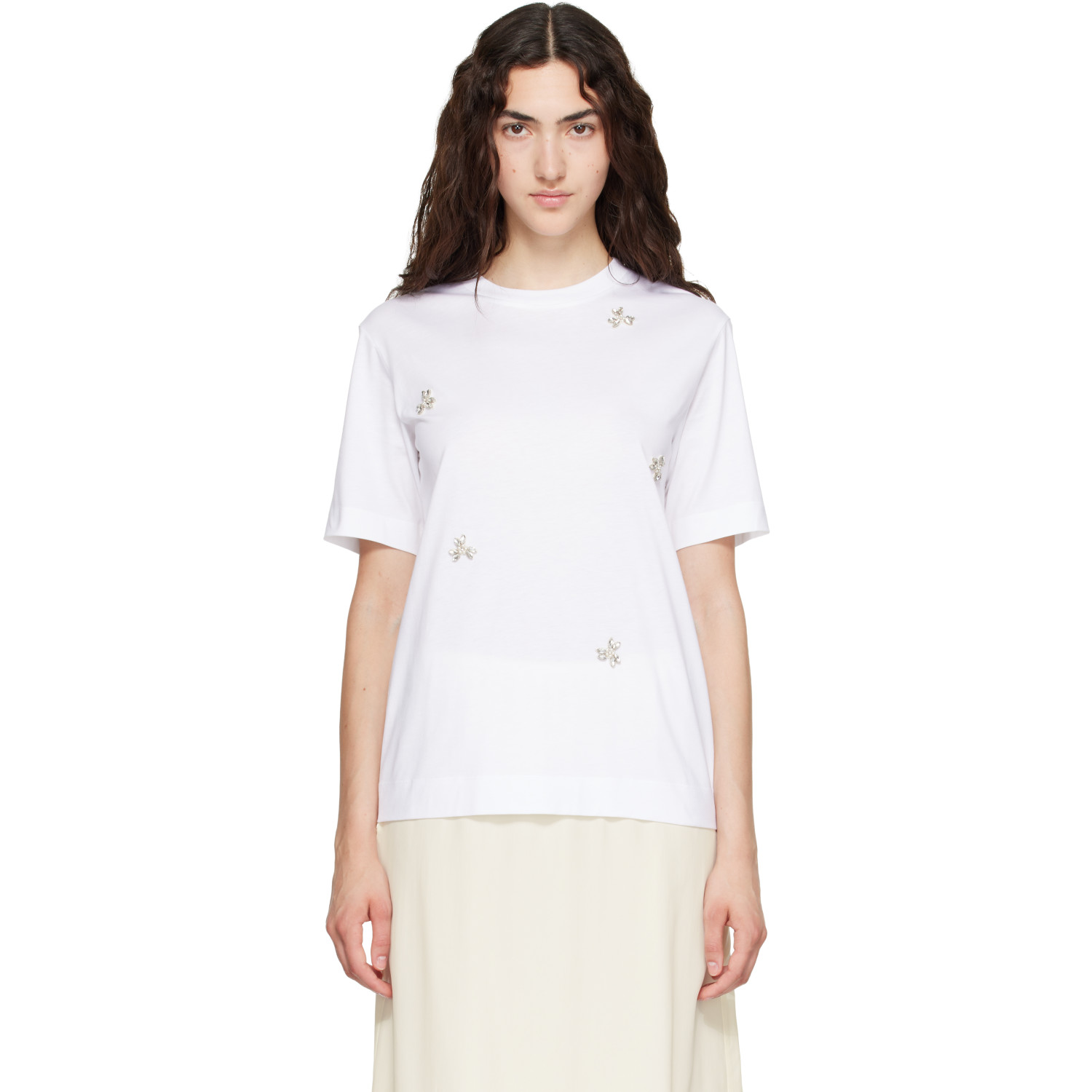 Simone Rocha White Embellished Boy T-shirt