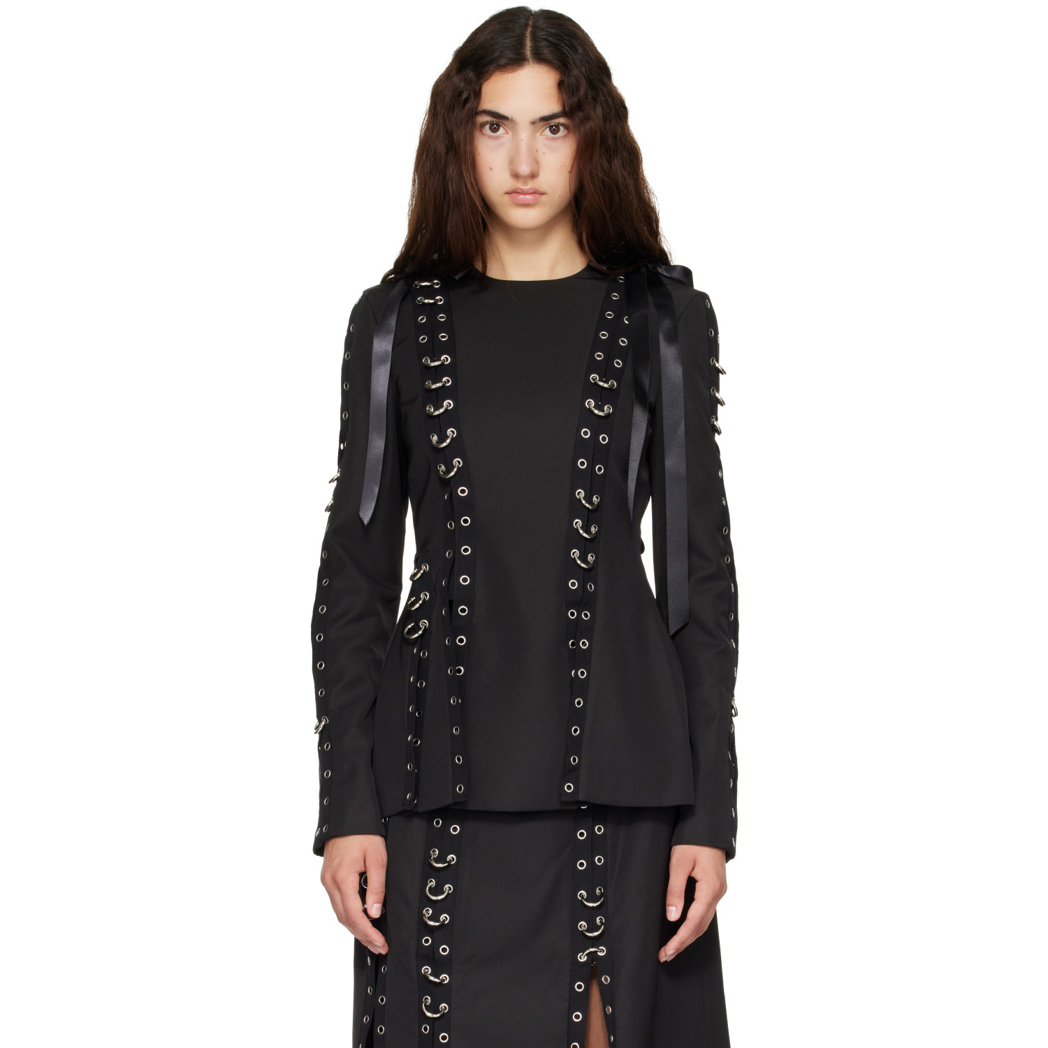 Simone Rocha Black Grommet Ring Sculpt Top