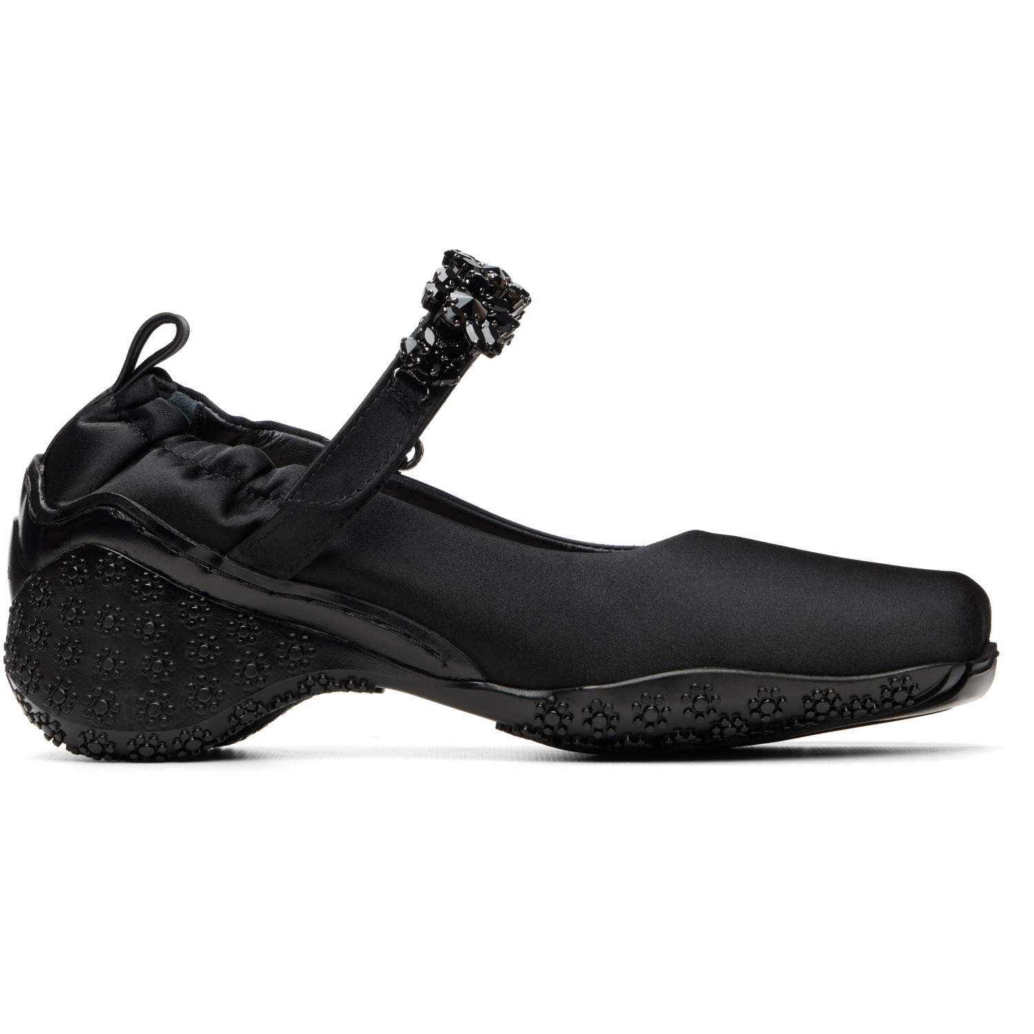 Simone Rocha Black Satin Turbo Ballet Runner Loafers
