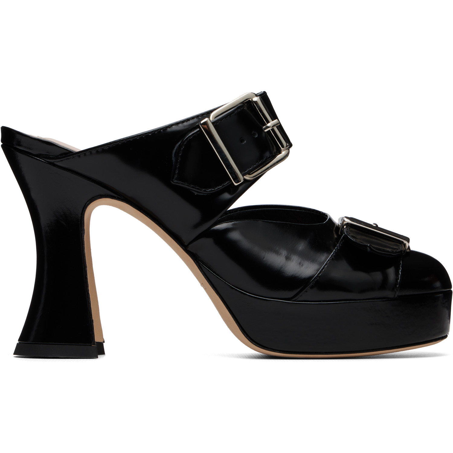 Simone Rocha Black Buckle Sculpt Heels