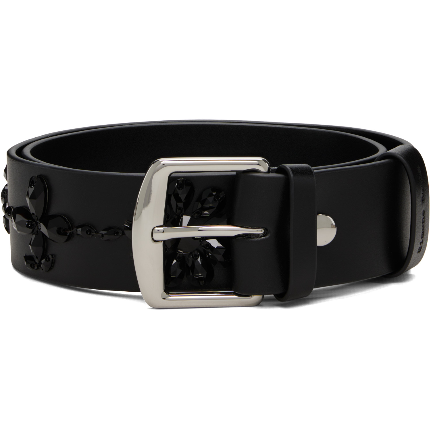 Simone Rocha Black Embellished Leather Belt